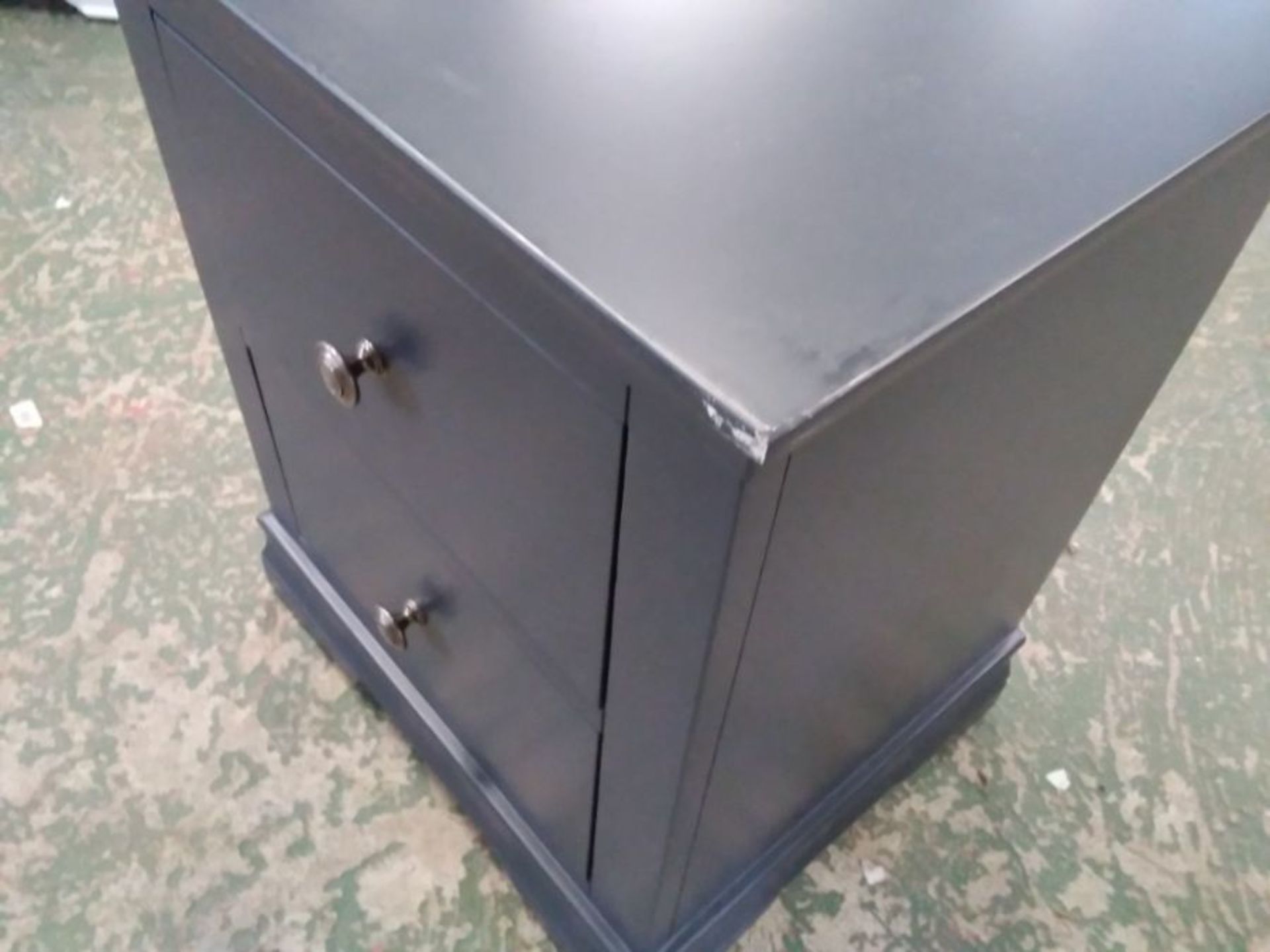 FLORENCE MIDNIGHT GREY PAINTED 2 DRAWER BEDSIDE (D - Image 2 of 3