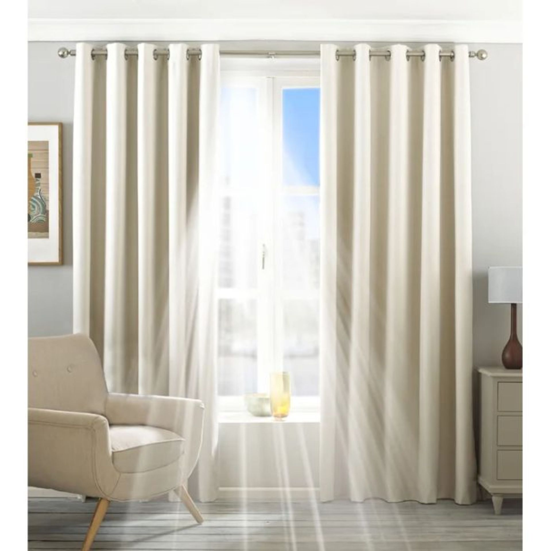 Wayfair BasicsGäó, Tackitt Synthetic Eyelet Blackout Thermal Curtains (IVORY CREAM) (168 W x 183 D - Image 2 of 4