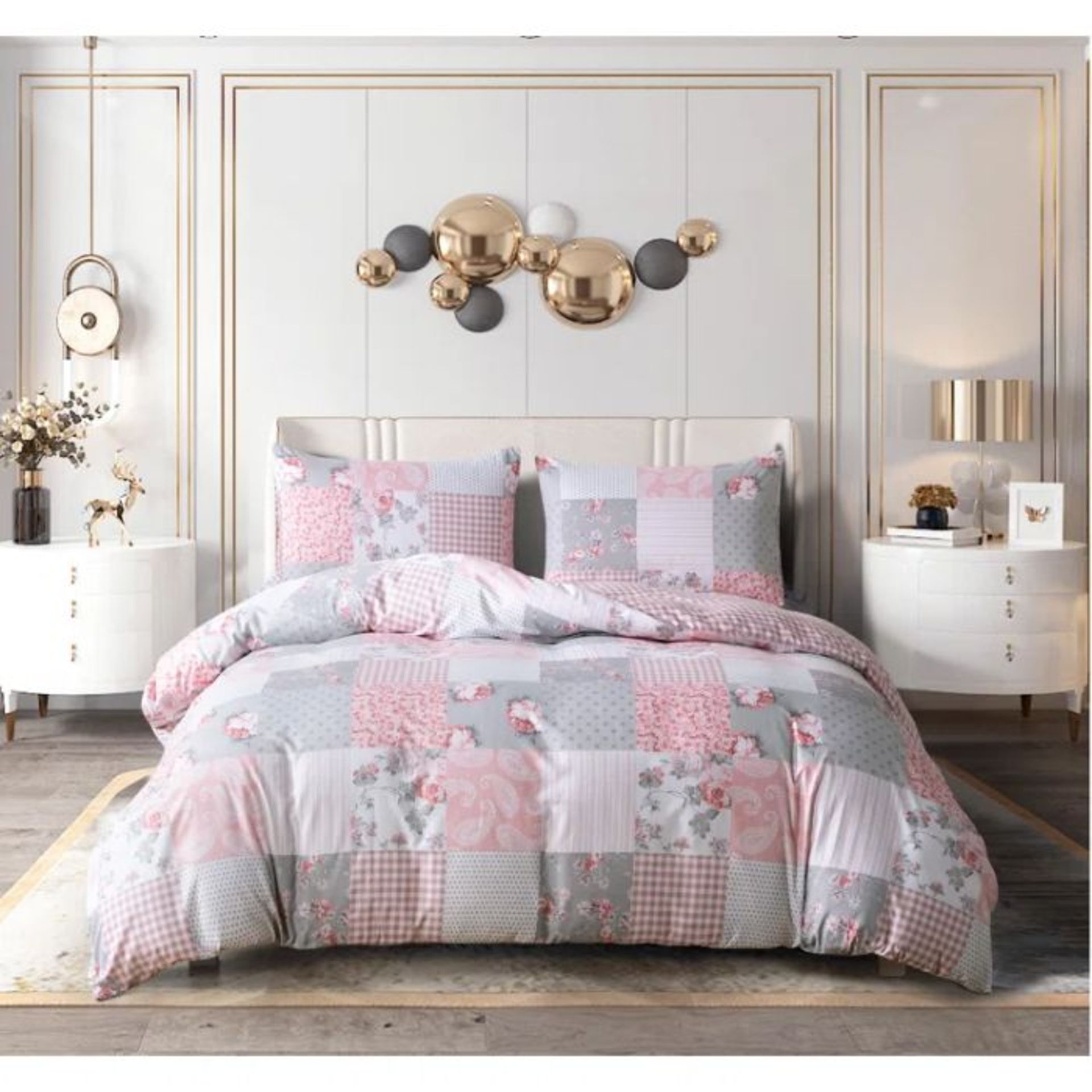 August Grove, 3 Piece Duvet Cover Bedding Set (FLORAL GREY) (SINGLE) - RRP £30.99 (SIXA1050 -