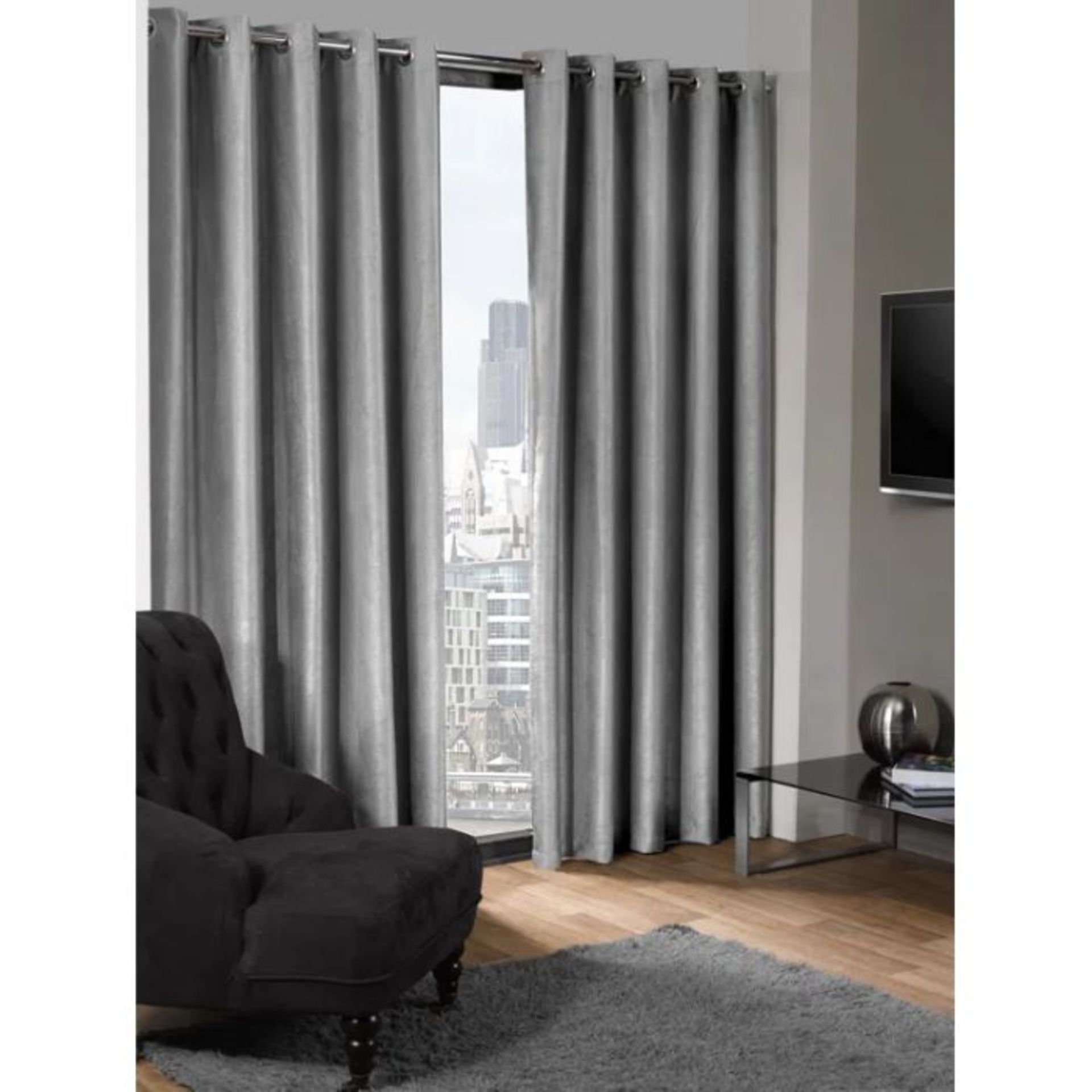 Etta Avenue, Kalyn Blackout Thermal Curtains (SILVER) (90" W x 90" D) - RRP £27.25 (SGSL1000 -