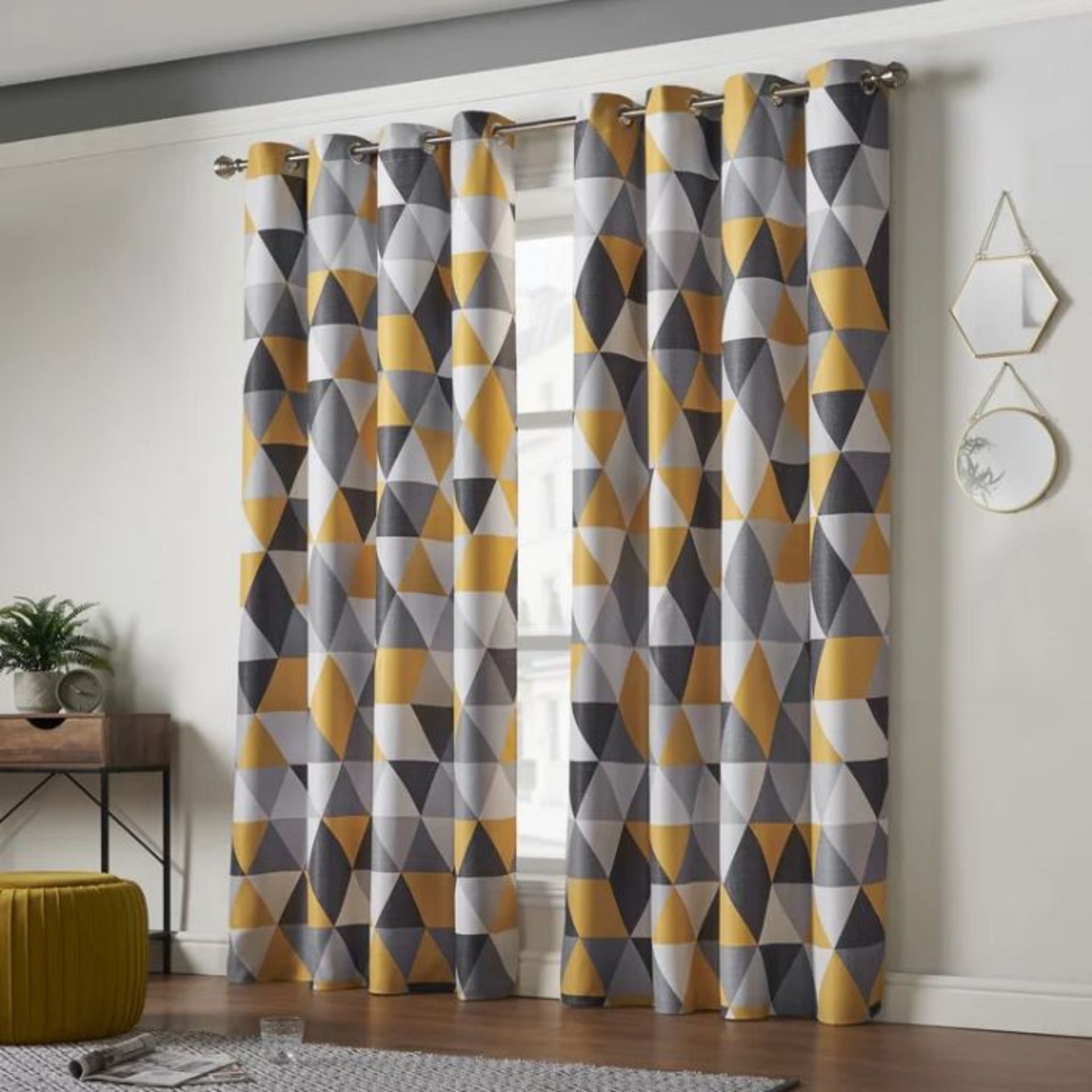 Zipcode Design, Perrotta Room Darkening Eyelet Curtains (OCHRE) (168 W x 137 D cm) - RRP£35.99( - Image 3 of 4
