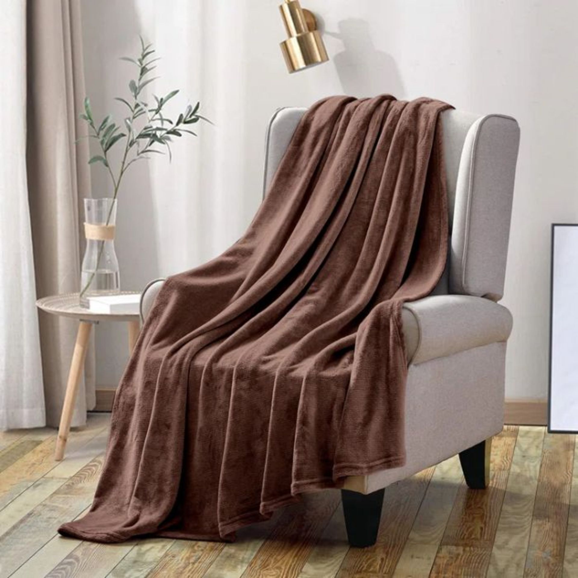 Fairmont Park, Jyon Soft Touch Mink Faux Fur Throw/Blanket (COFFEE) (150cm W X 200cm L) - RRP £22.99 - Image 2 of 3