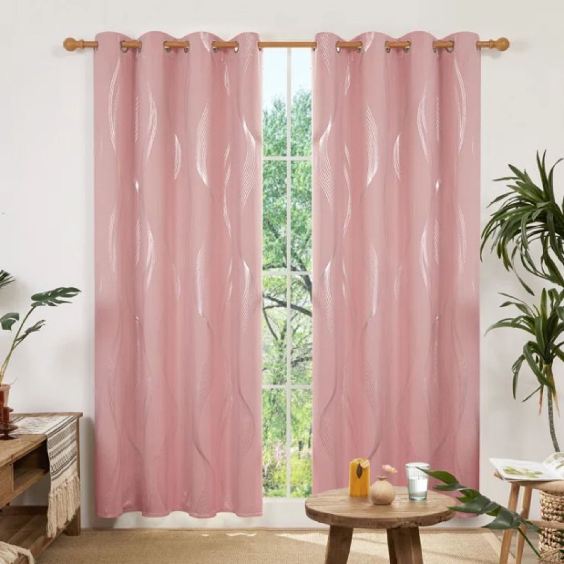 Zipcode Design, Prewett Super Soft Eyelet Room Darkening Thermal Curtains (CORAL PINK) (117 W x