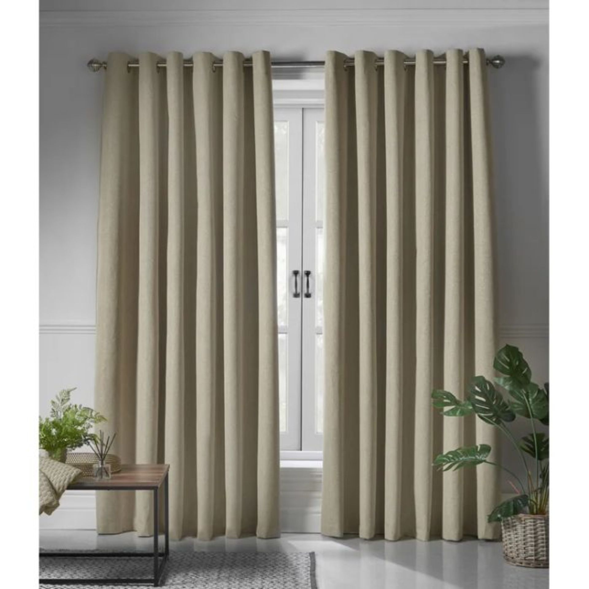 17 Stories, Folkhard Eyelet Blackout Thermal Curtains (BEIGE) (117 W x 229 D cm) - RRP£51.99( - Image 2 of 4