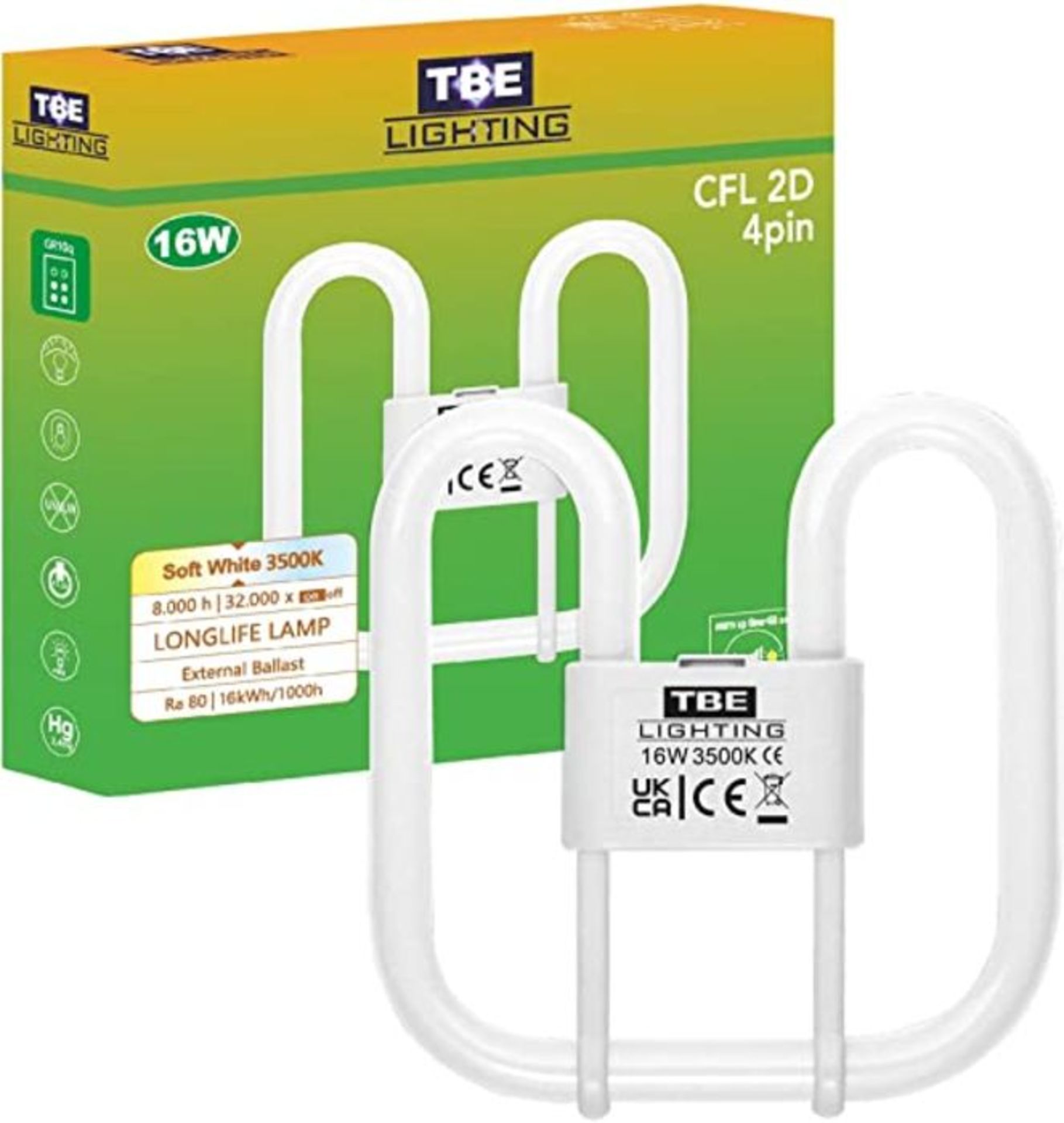 TBE Lighting 16w 2D 4-PIN CFL Energy Saving Lamps