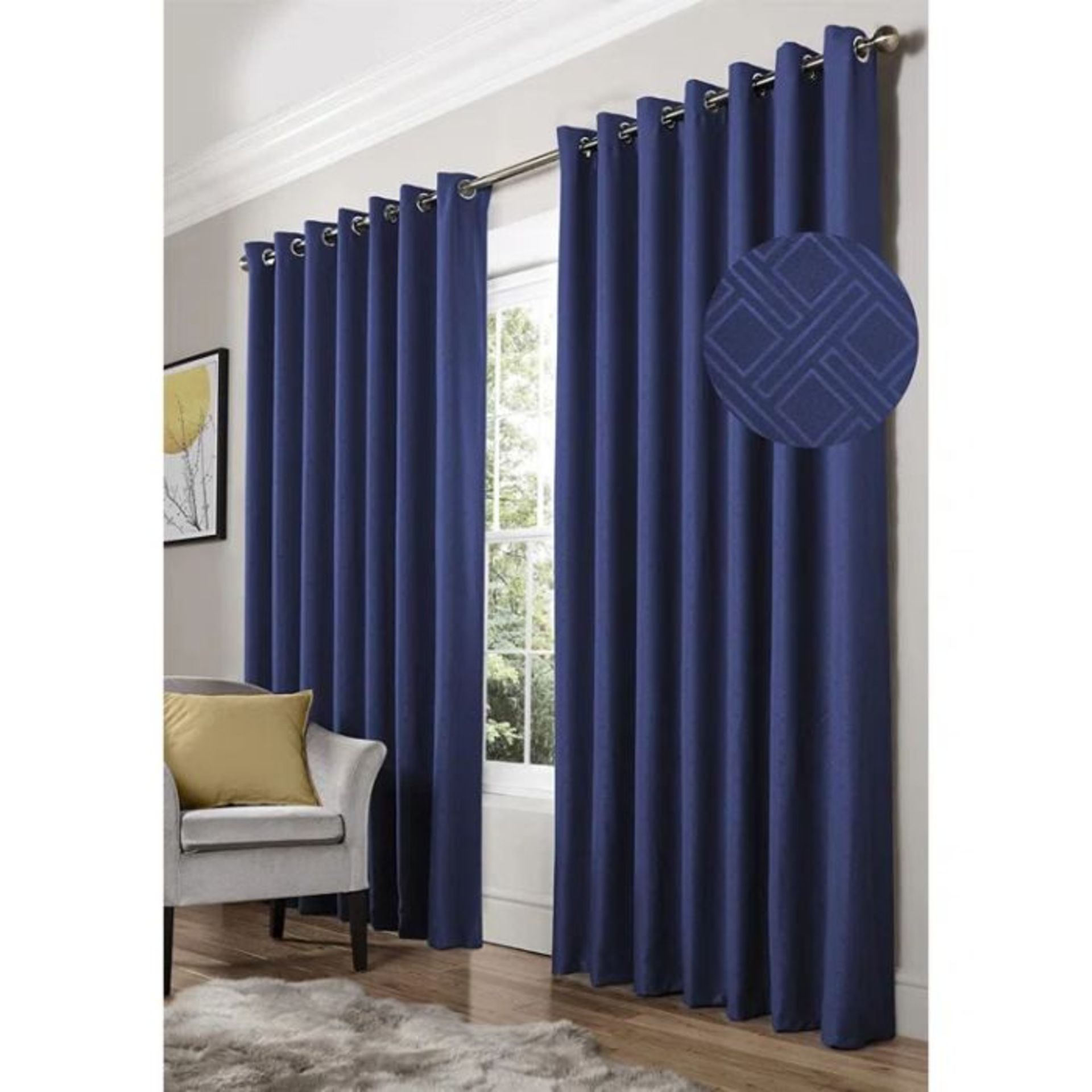 Wade Logan, Yeldell Bertram Eyelet Room Darkening Thermal Curtains (BLUE) (229 W x 183 D cm) - RRP£ - Image 4 of 4