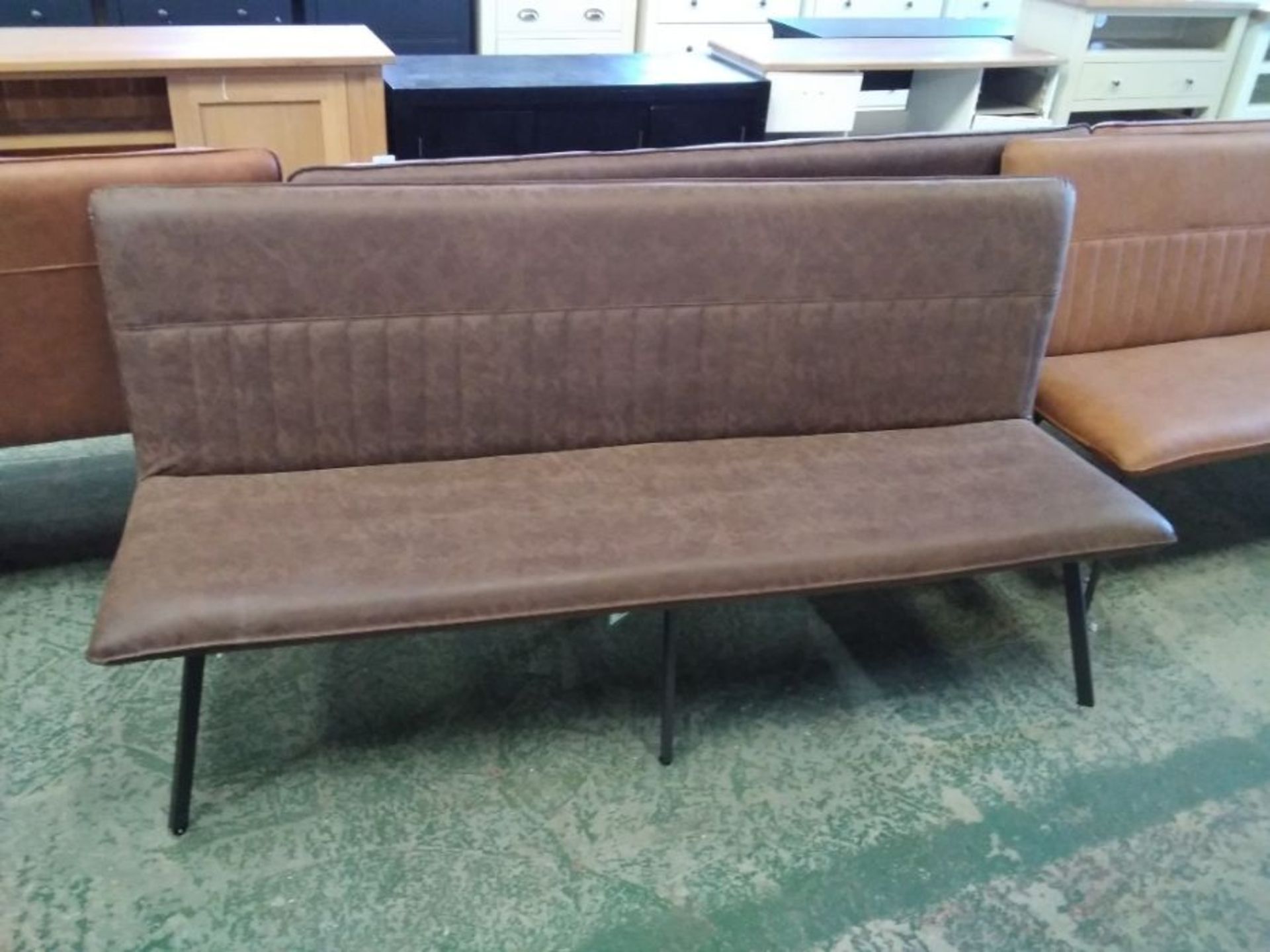 INDUSTRIAL BROWN SADDLE BENCH 170CM