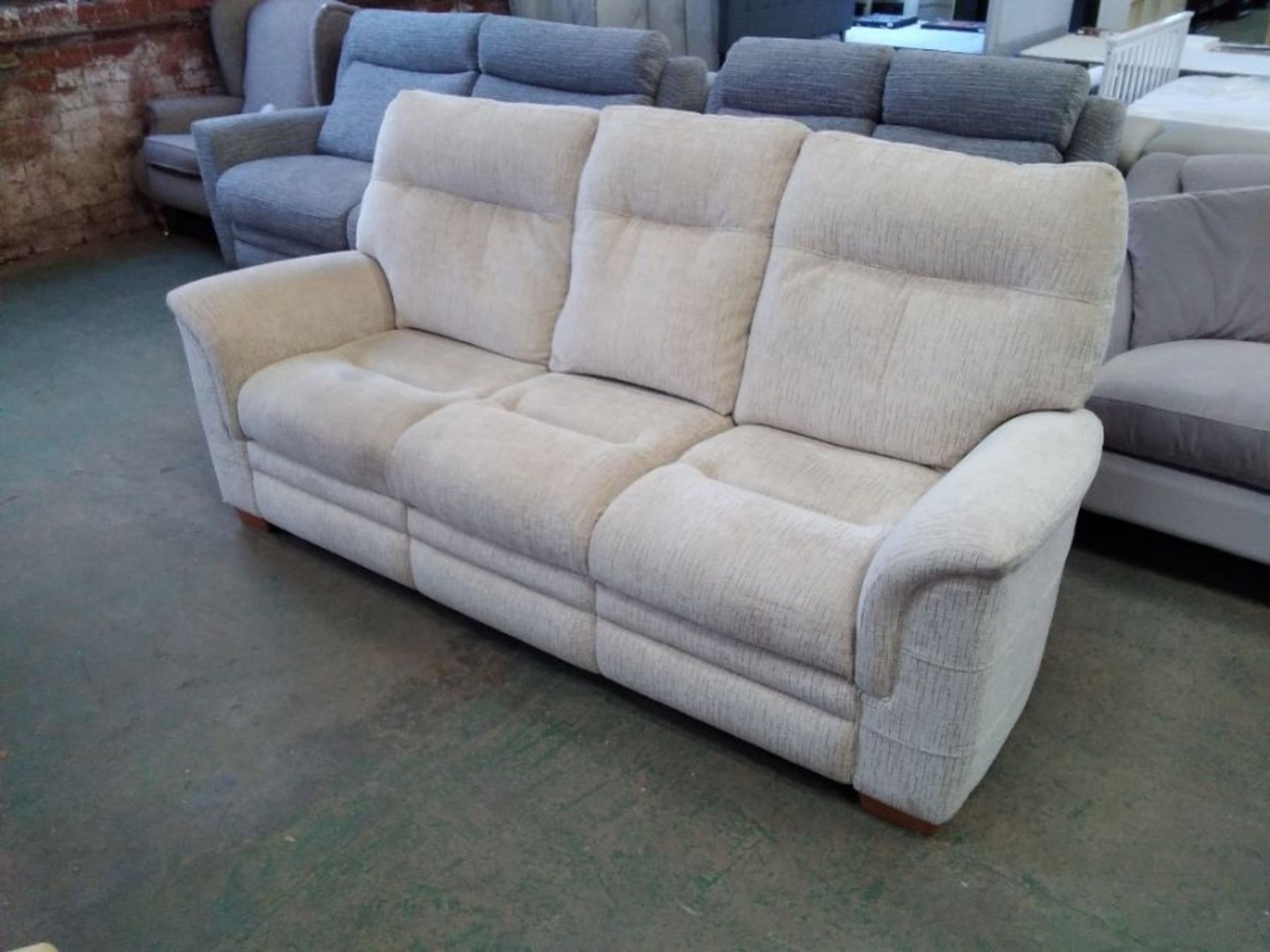 NATURAL HIGH BACK 3 SEATER SOFA (MARKED) (TROO2928