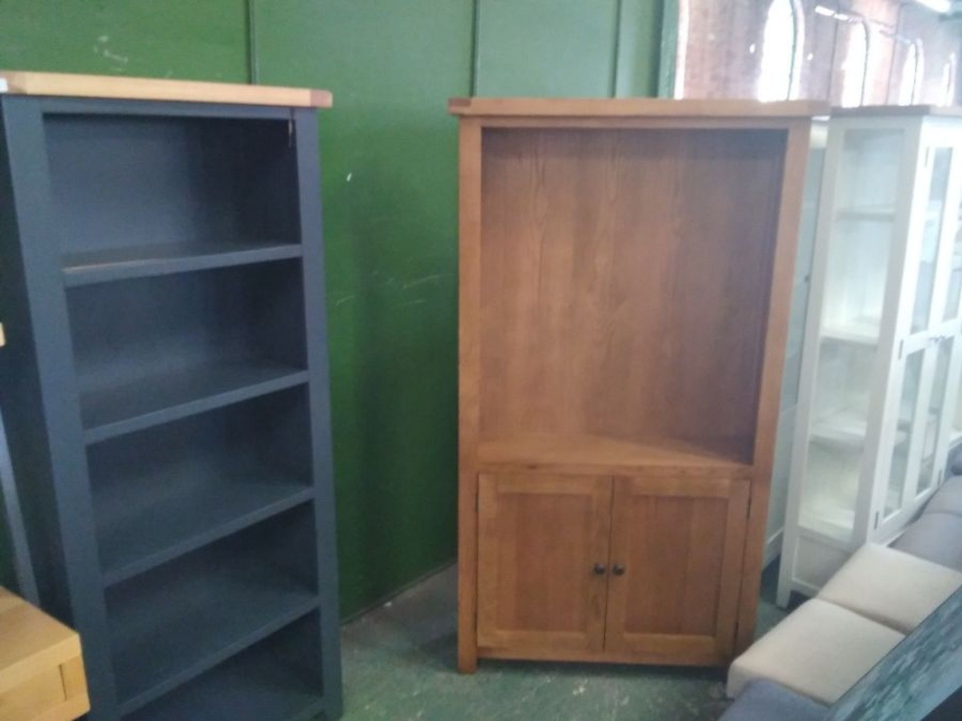 SUFFOLK OAK LARGE BOOKCASE WITH CUPBOARD (MISSING