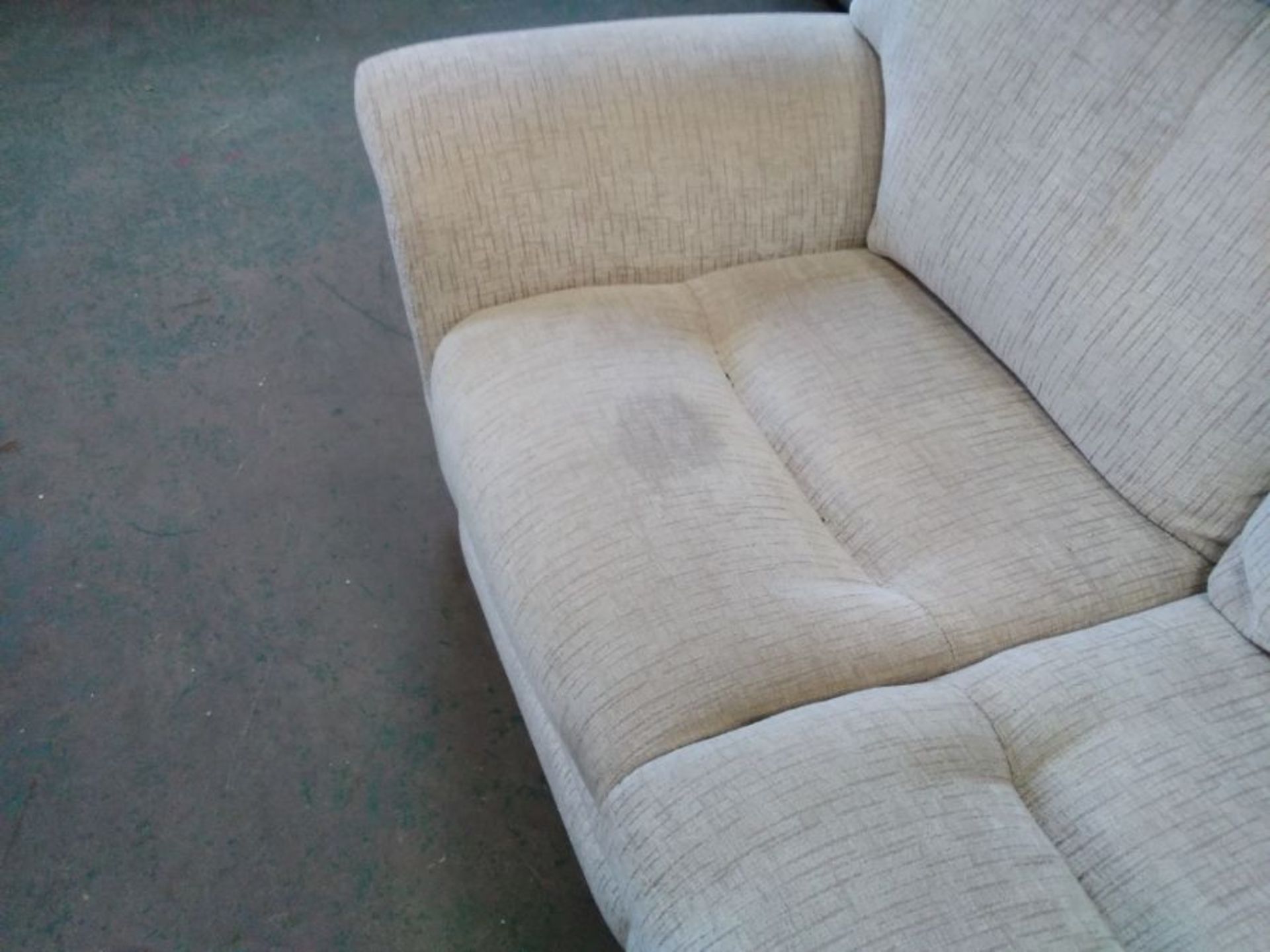 NATURAL HIGH BACK 3 SEATER SOFA (MARKED) (TROO2928 - Image 2 of 2