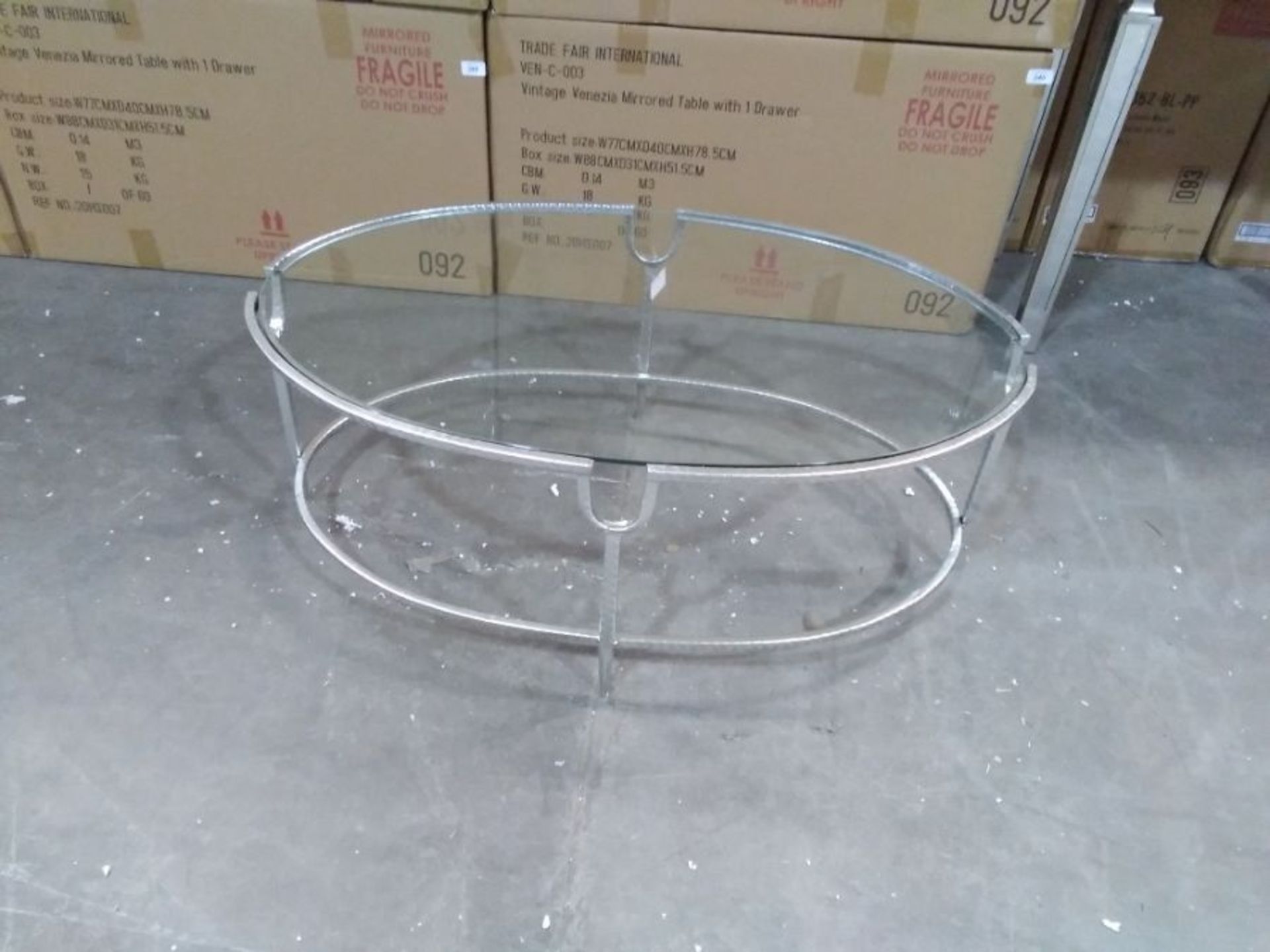 PARISEENE SILVER GILT LEAF COFFEE TABLE (BOXED NOT