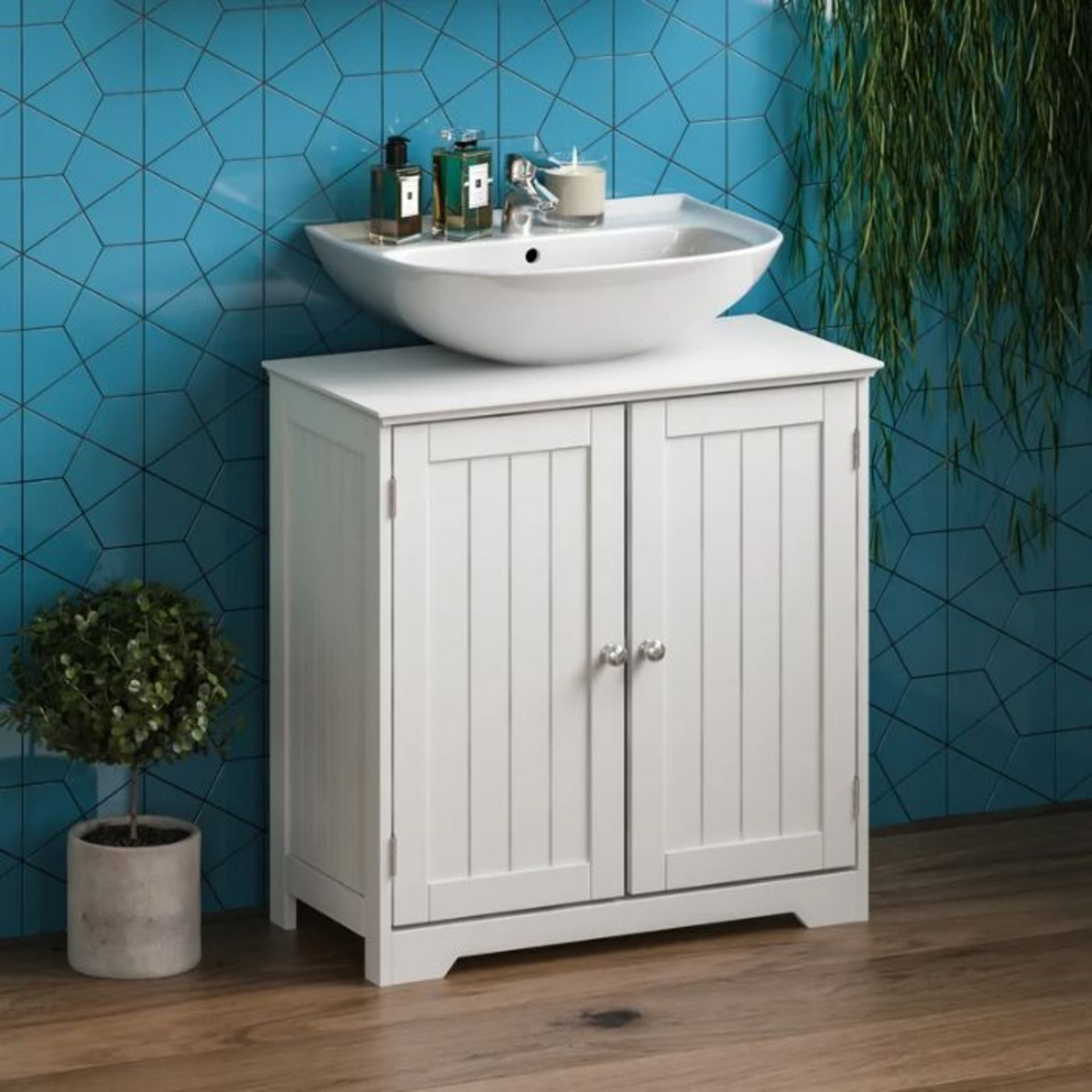 House of Hampton,60cm Under Sink Storage Unit (WHITE) (BOXED, RETURN, NOT CHECKED) RRP -£56.99 (