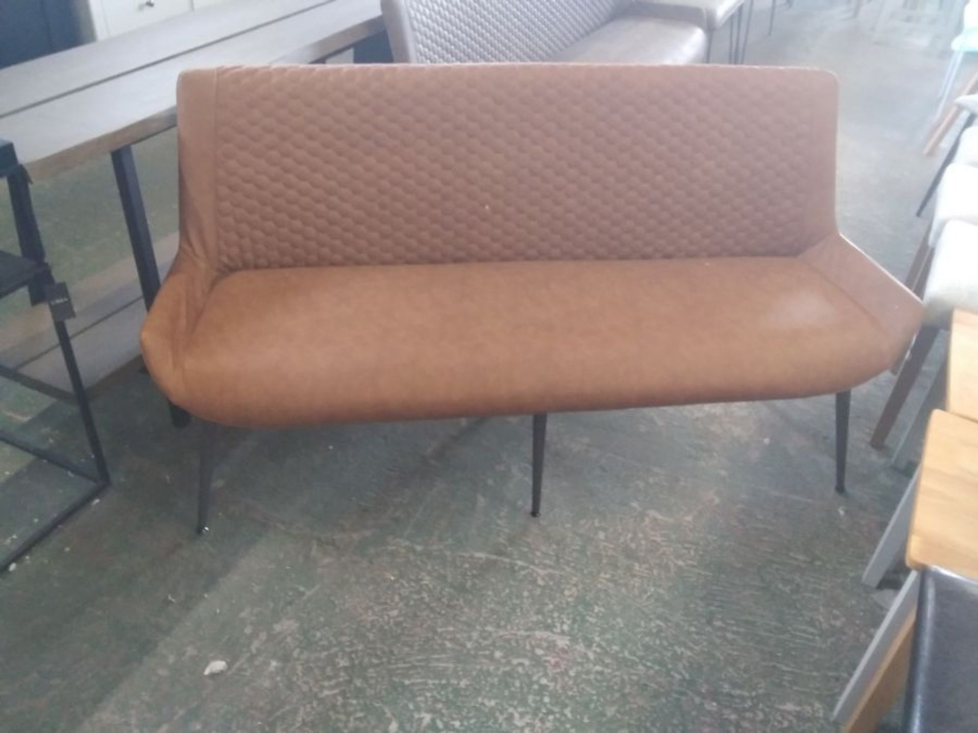 INDUSTRIAL TAN LEATHER 155CM BENCH