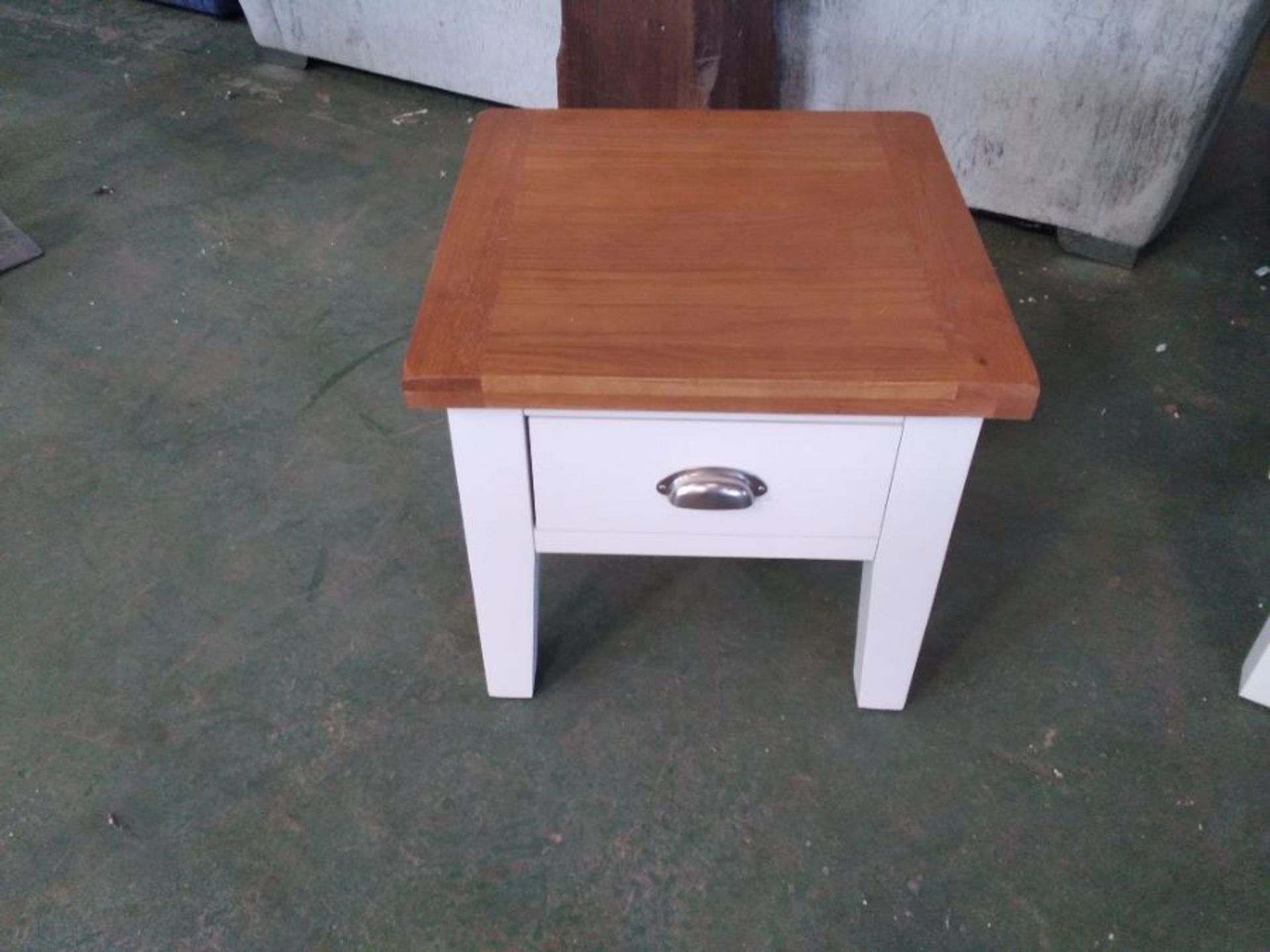 HAMPSHIRE IVORY & OAK 1 DRAW LAMP TABLE