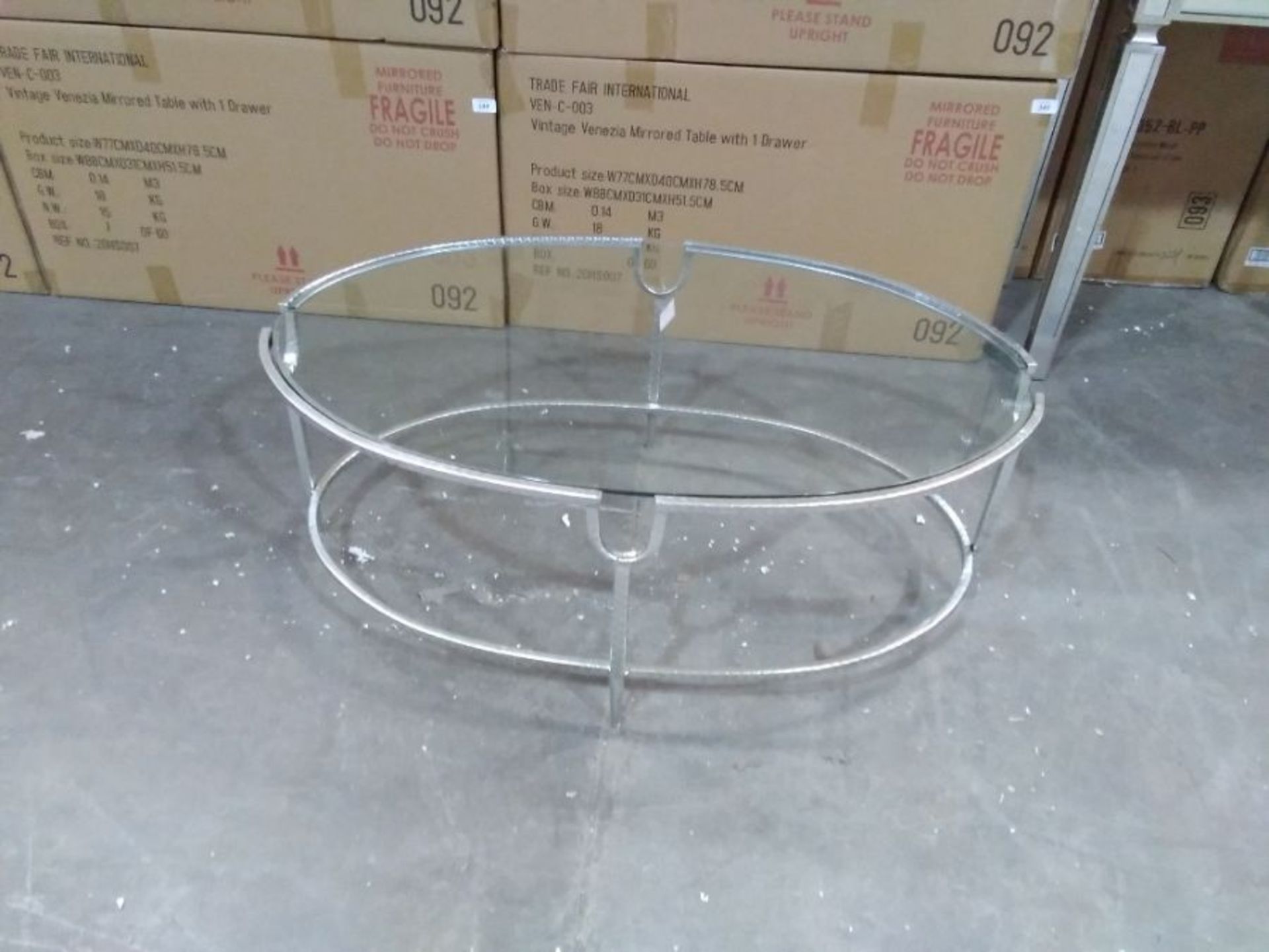 PARISEENE SILVER GILT LEAF COFFEE TABLE (BOXED NOT