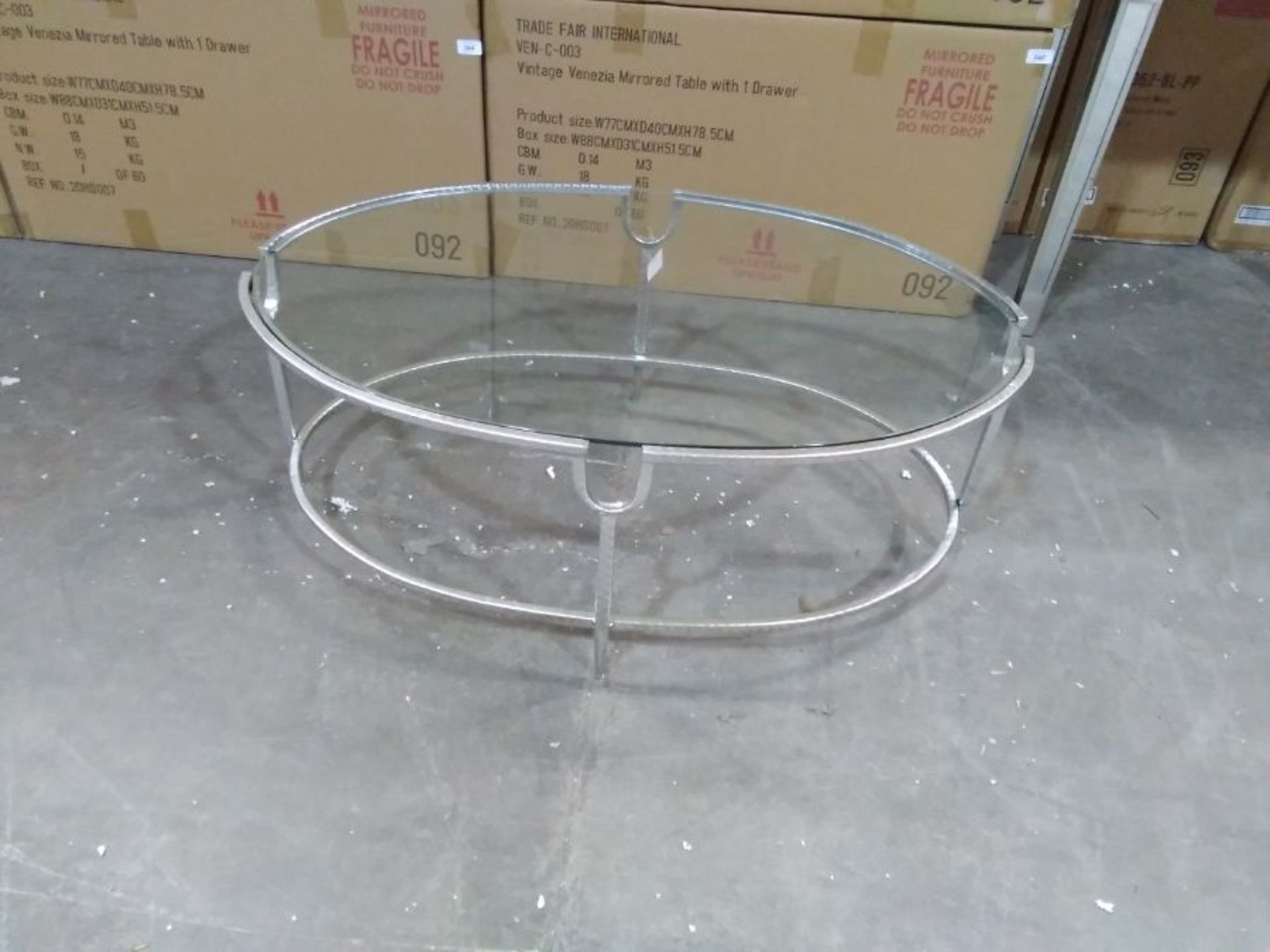 PARISEENE SILVER GILT LEAF COFFEE TABLE (BOXED NOT - Image 2 of 2