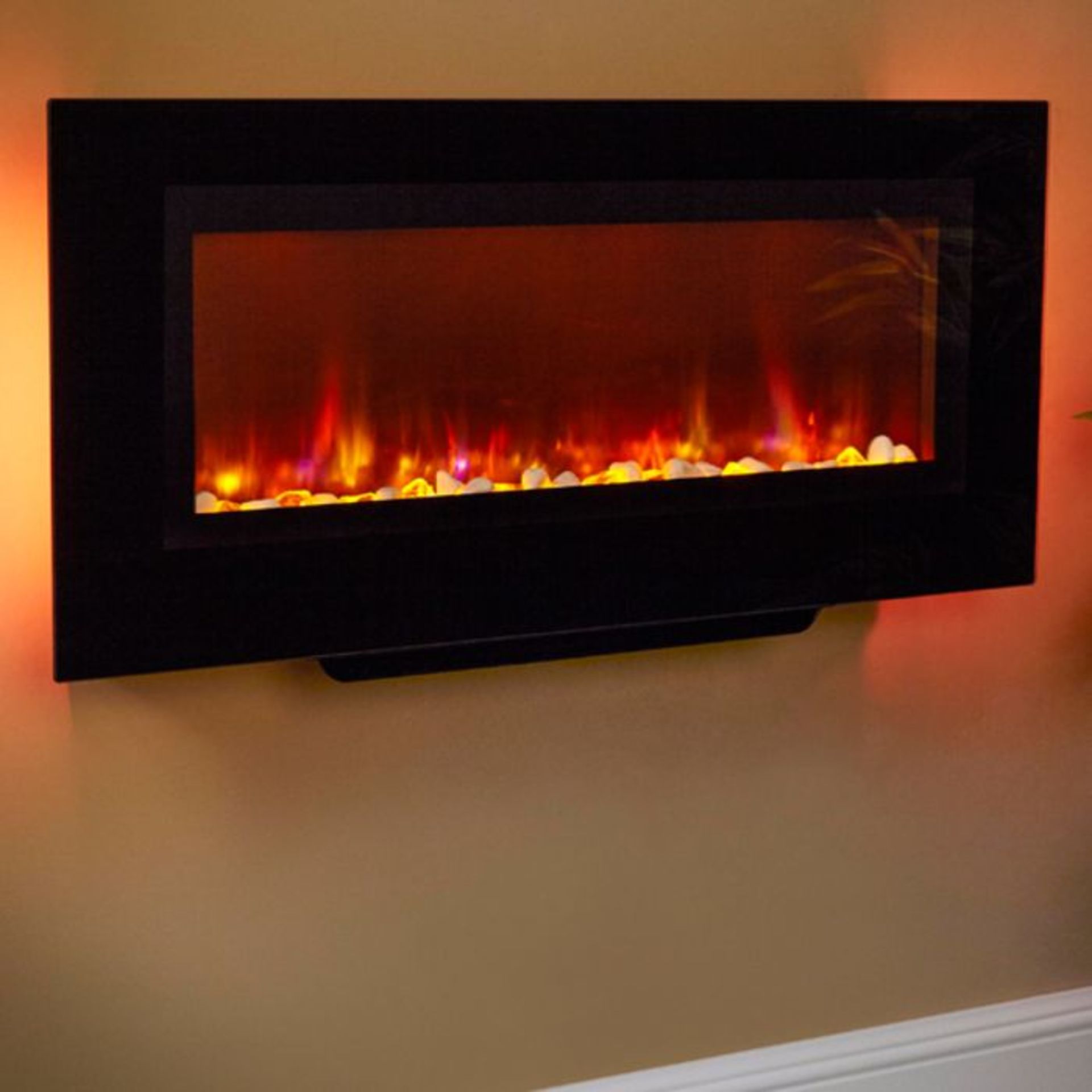 Suncrest,Santos Wall Mounted Electric Fire(BLACK) (BOXED RETURN NOT CHECKEDRRP -£290.58 (25535/8 -