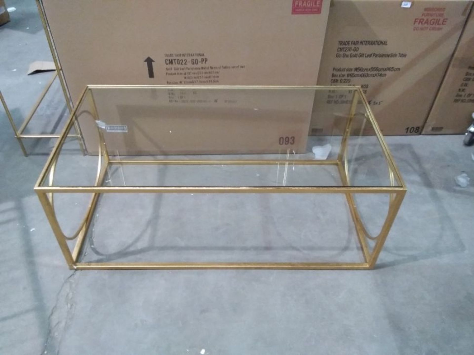 PARISIENNE GOLD GILT LEAF COFFEE TABLE (OPEN)