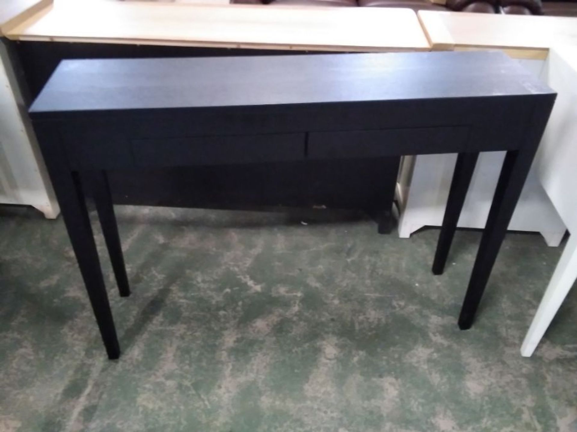 BLACK 2 DRAWER CONSOLE TABLE