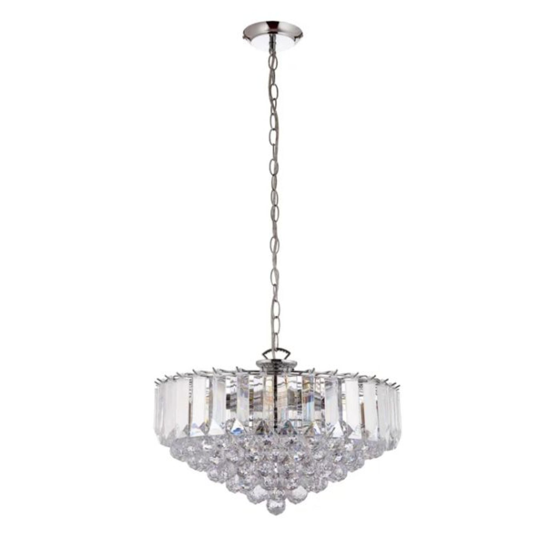 Fairmont Park, Pyrite 3-Light Crystal Chandelier (CHROME & CRYSTAL FINISH) - RRP £116.99 (DSUK2228 -