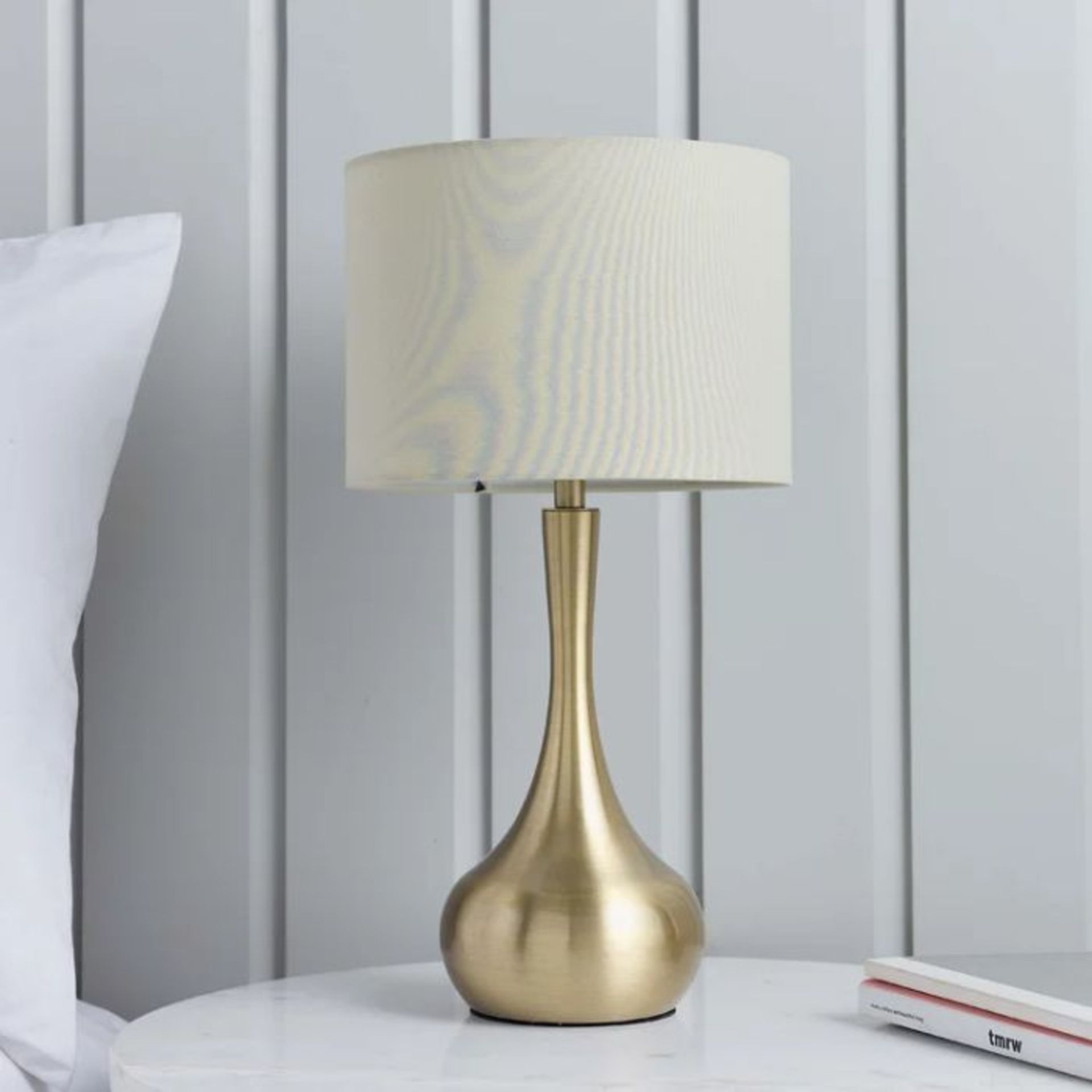 Mercury Row, Teneyck 42Cm Table Lamp (SOFT BRASS & TAUPE SHADE) - RRP £38.99 (UEL4350 - 29254/18)