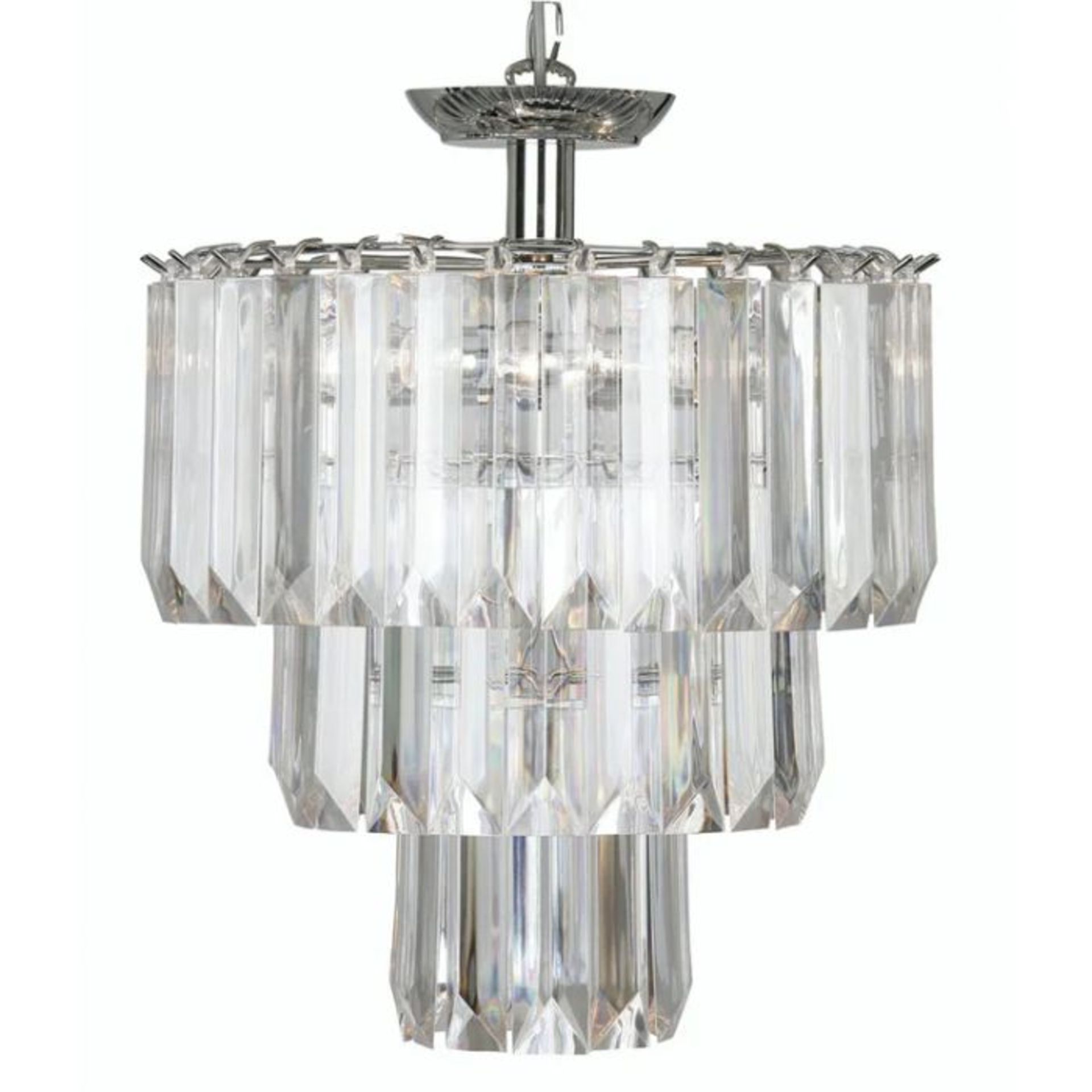 Rosdorf Park, Cuellar 4 Light Drum Chandelier (CHROME & CRYSTAL FINISH) - RRP £104.99 (OAKS1452 -