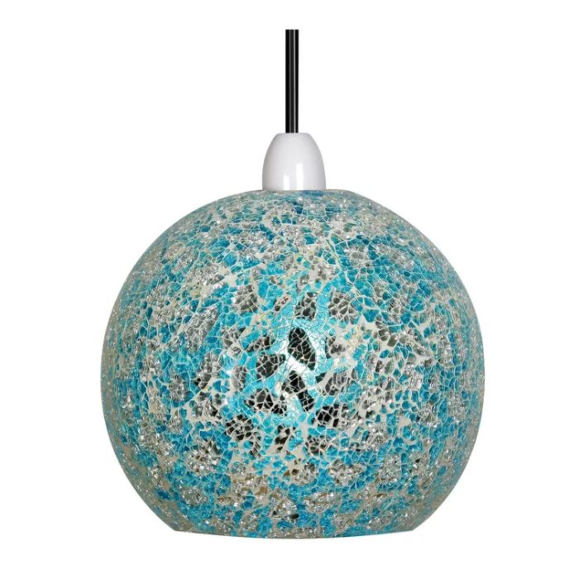 Latitude Vive, Mosaic 21cm Glass Sphere Pendant Shade (BLUE) (SHADE ONLY) - RRP £38.99 (OAKS1160 -