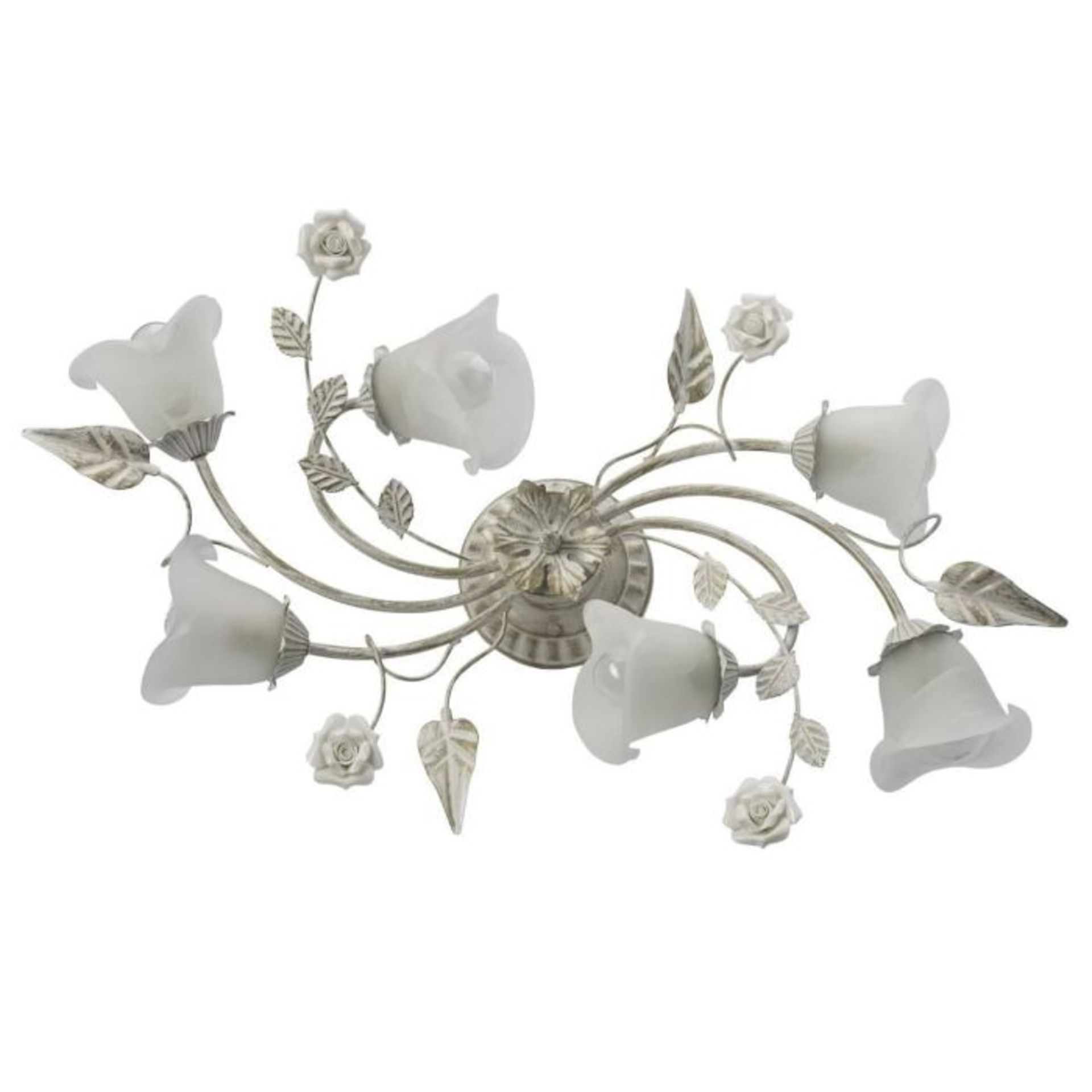 MW - Light, Flora Verona Ceiling Light (WHITE GOLD METAL FINISH & GLASS SHADES)