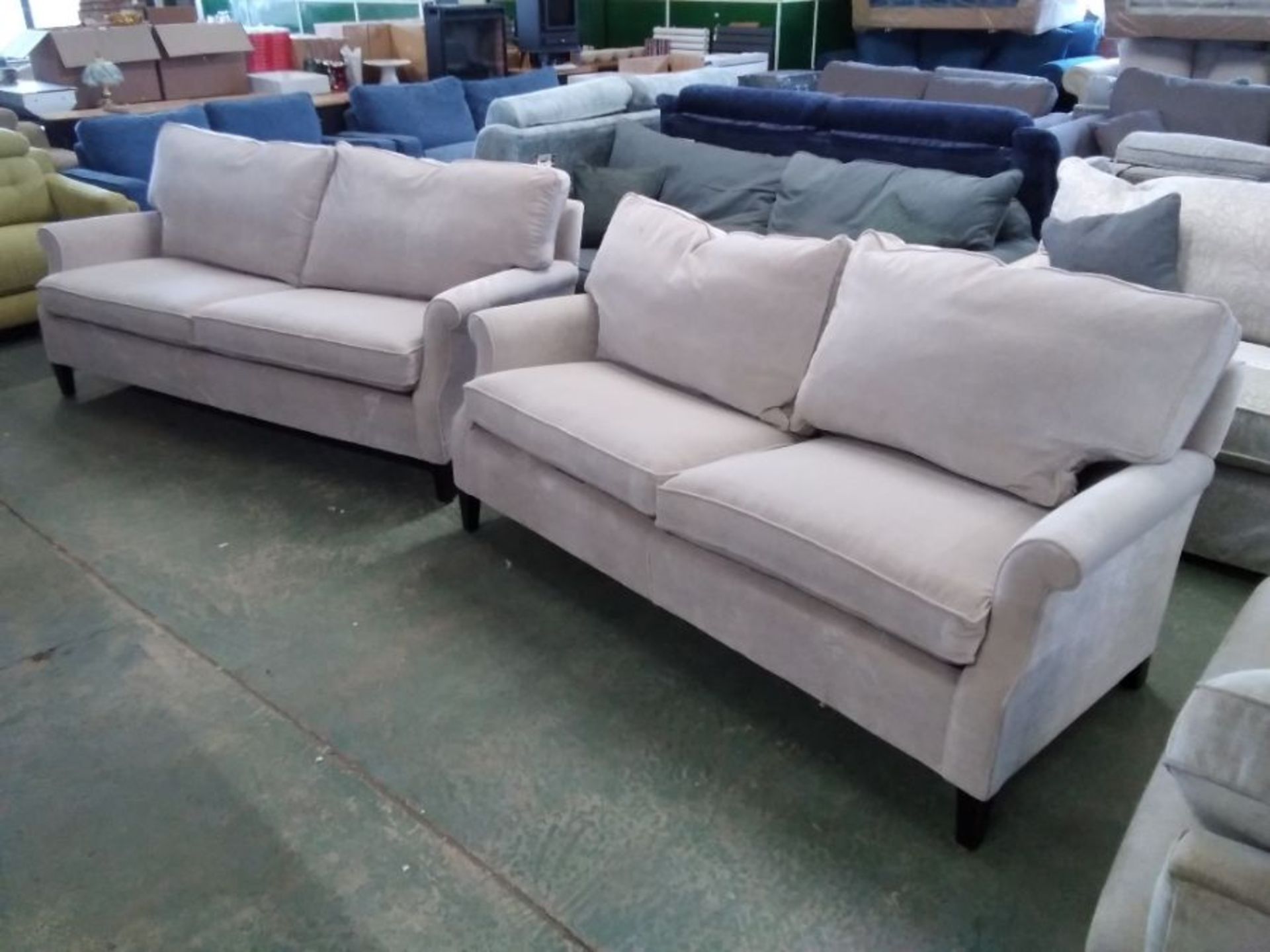 GREY VELVET 3 SEATER 2 SEATER (TROOO367-WO1361486-