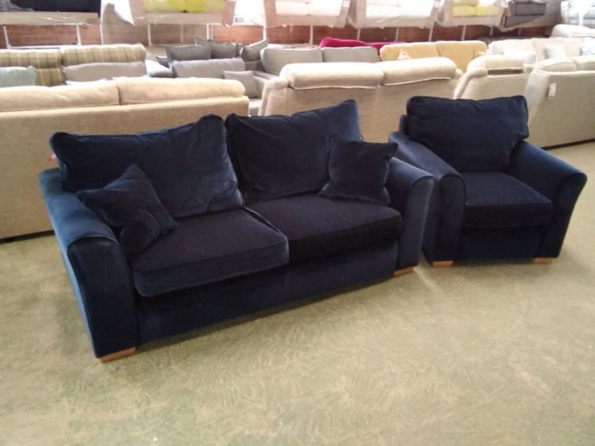 BLUE VELVET 2 SEATER AND CHAIR (TROO2944-WO1169017