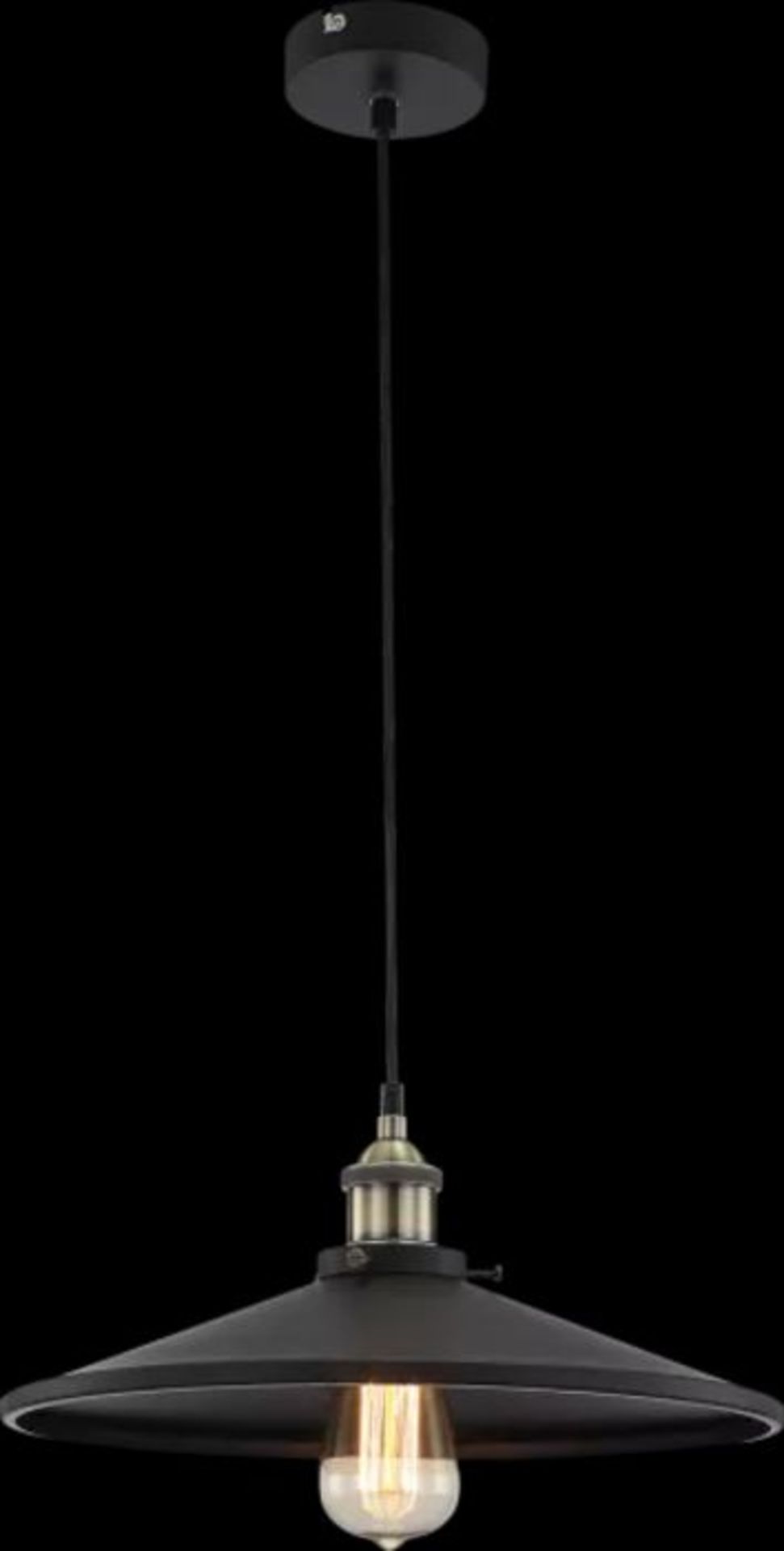 Globo Lighting, Kund Pendant Light (BLACK FINISH & ANTIQUE BRASS ACCENT) - RRP £65.99 (P761/314)