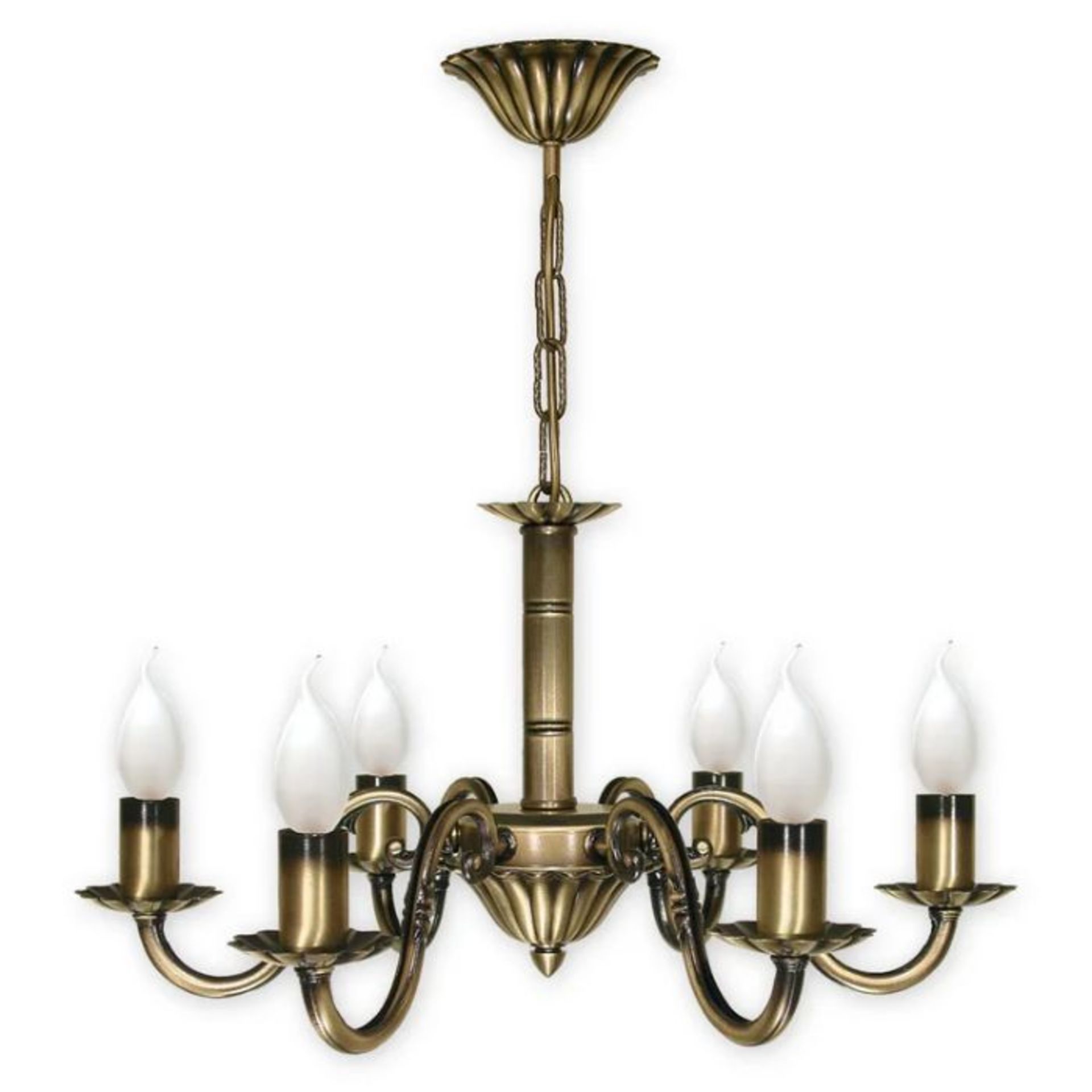 Astoria Grand, Dowless 6-Light Candle Style Chandelier (ANTIQUE BRASS FINISH) - RRP £139.99(JSDW1235