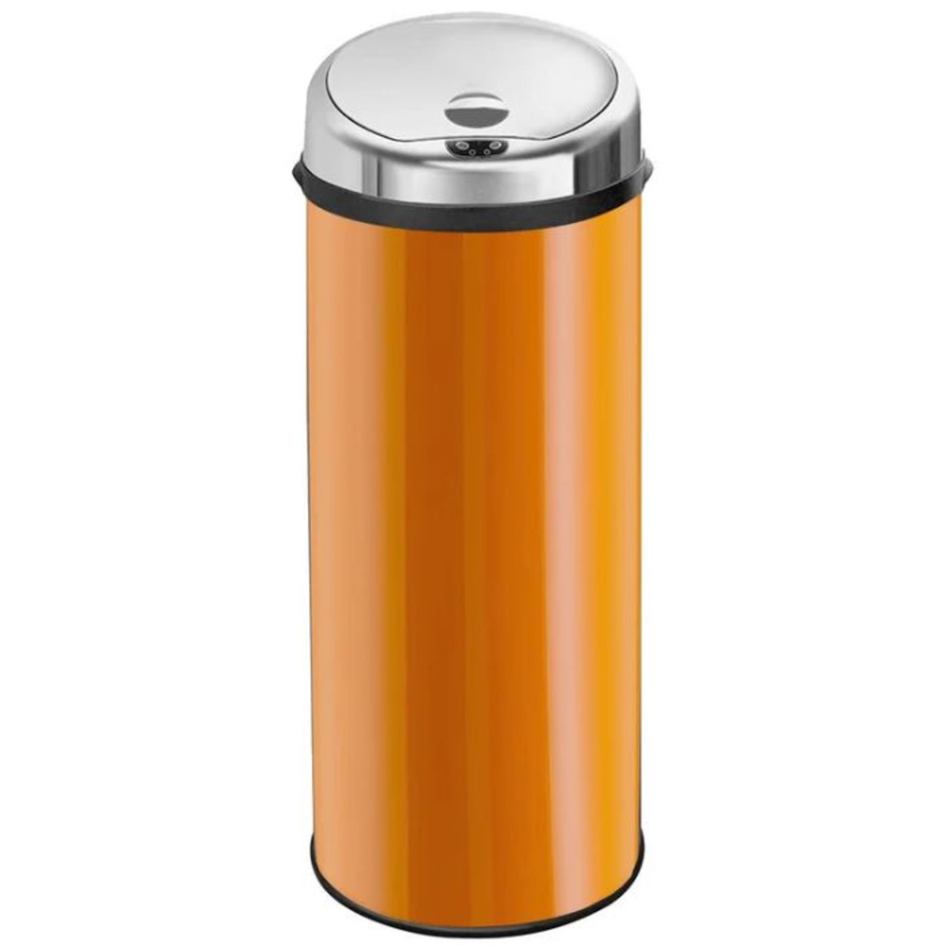 Symple Stuff, 30L Chrome Stainless Steel Auto Sensor Kitchen Waste Dust Bin (ORANGE) (BOXED, NOT