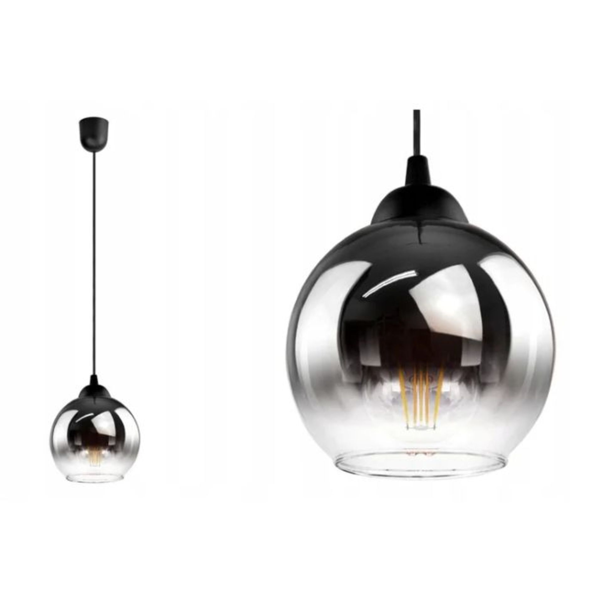 Isabelline, Stiles 1 - Light Single Globe Pendant (GRAPHITE SMOKE GLASS FINISH) - RRP £102.99(