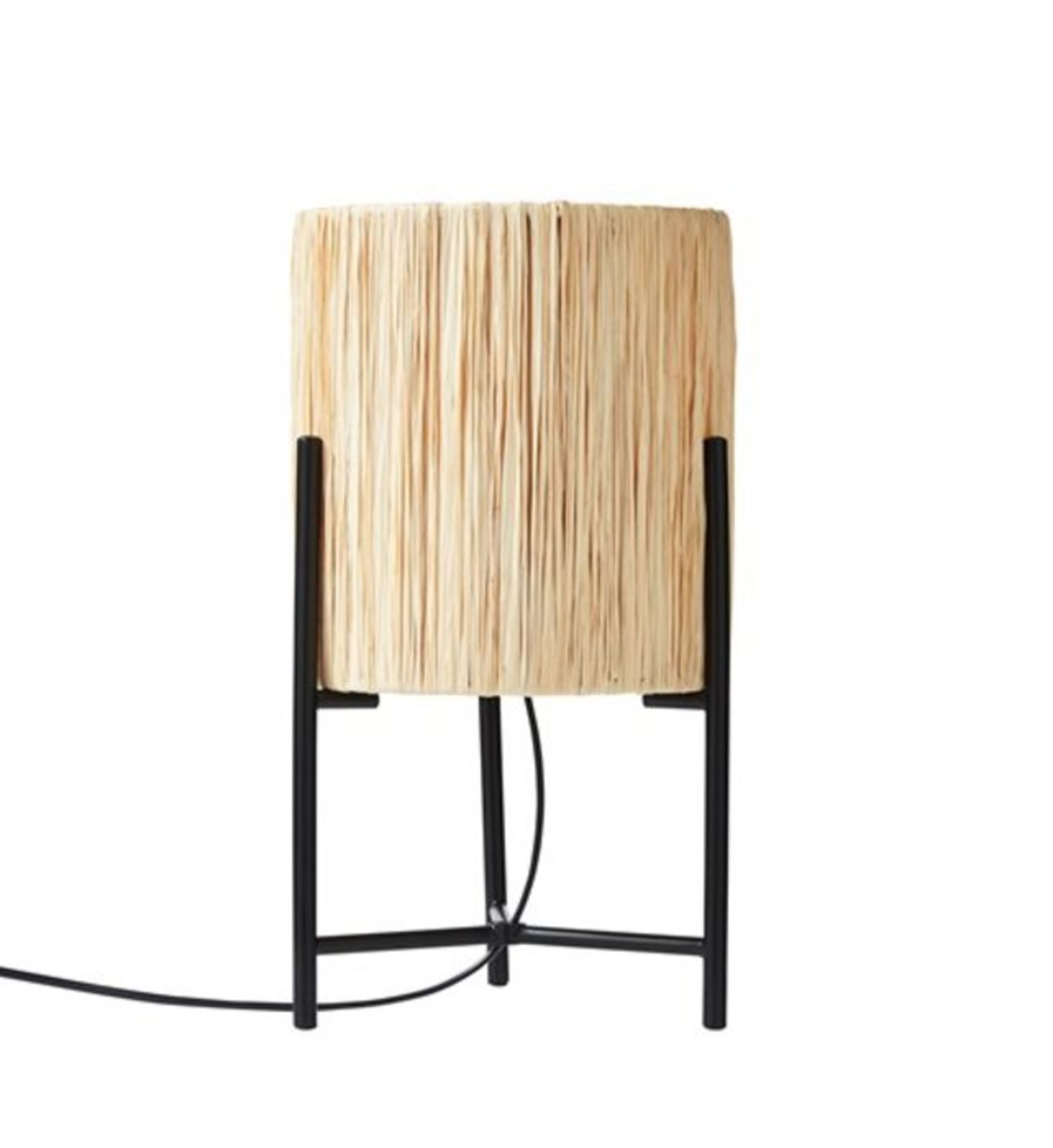 Bay Isle Home, Raff Table Lamp Natural Shade (MATT BLACK BASE FINISH & WOVEN SHADE) - RRP £65.99(