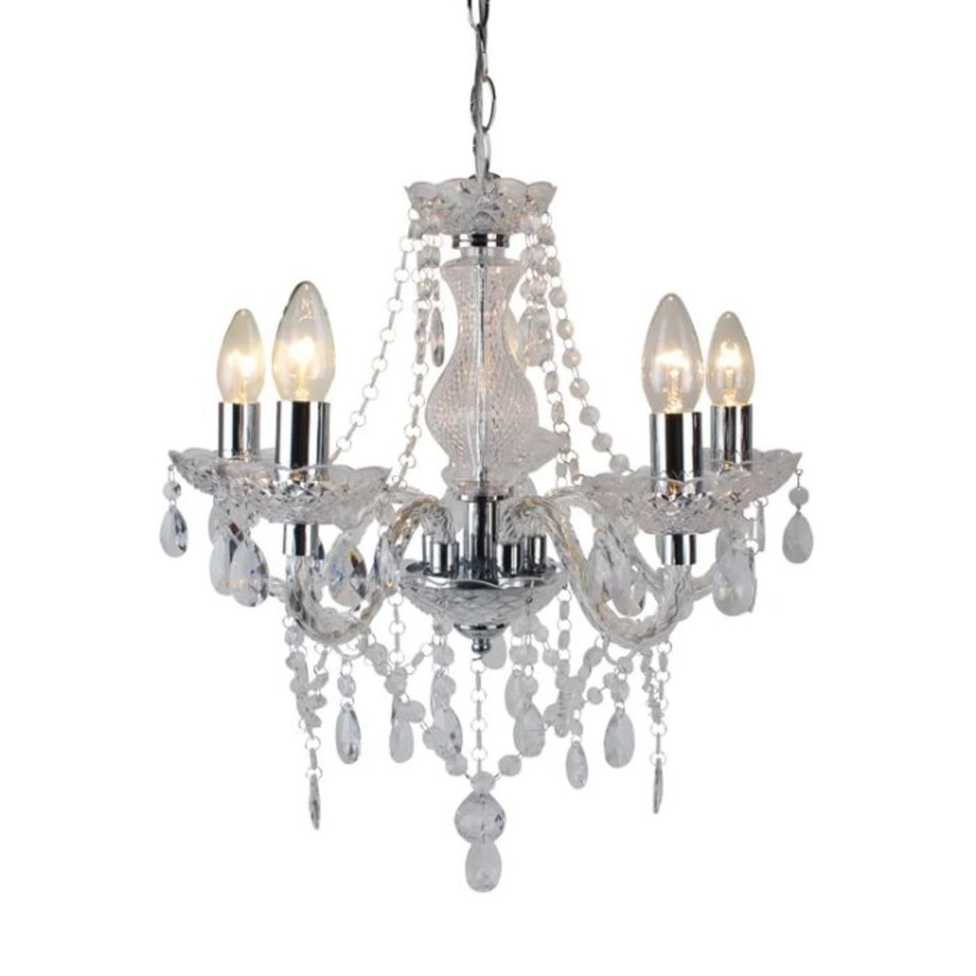 Rosdorf Park, Xan 5-Light Candle Style Chandelier (CHROME&CLEAR FINISH) - RRP £59.99 (FTCL1020 -