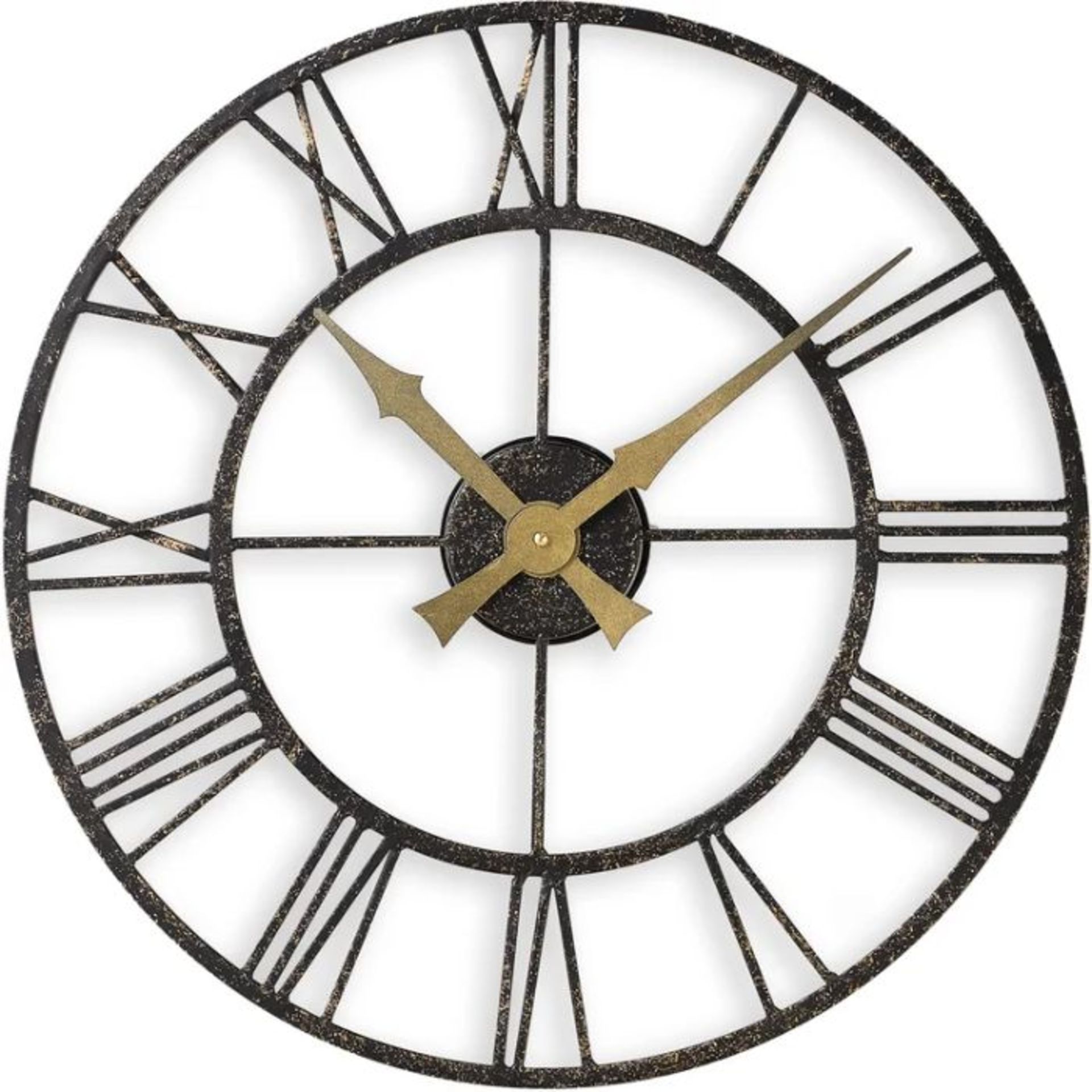 Wrought Studio, Orian 50cm Metal Wall Clock (ANTIQUE BLACK & GOLD FINISH) - RRP £48.99(RLS1061 -