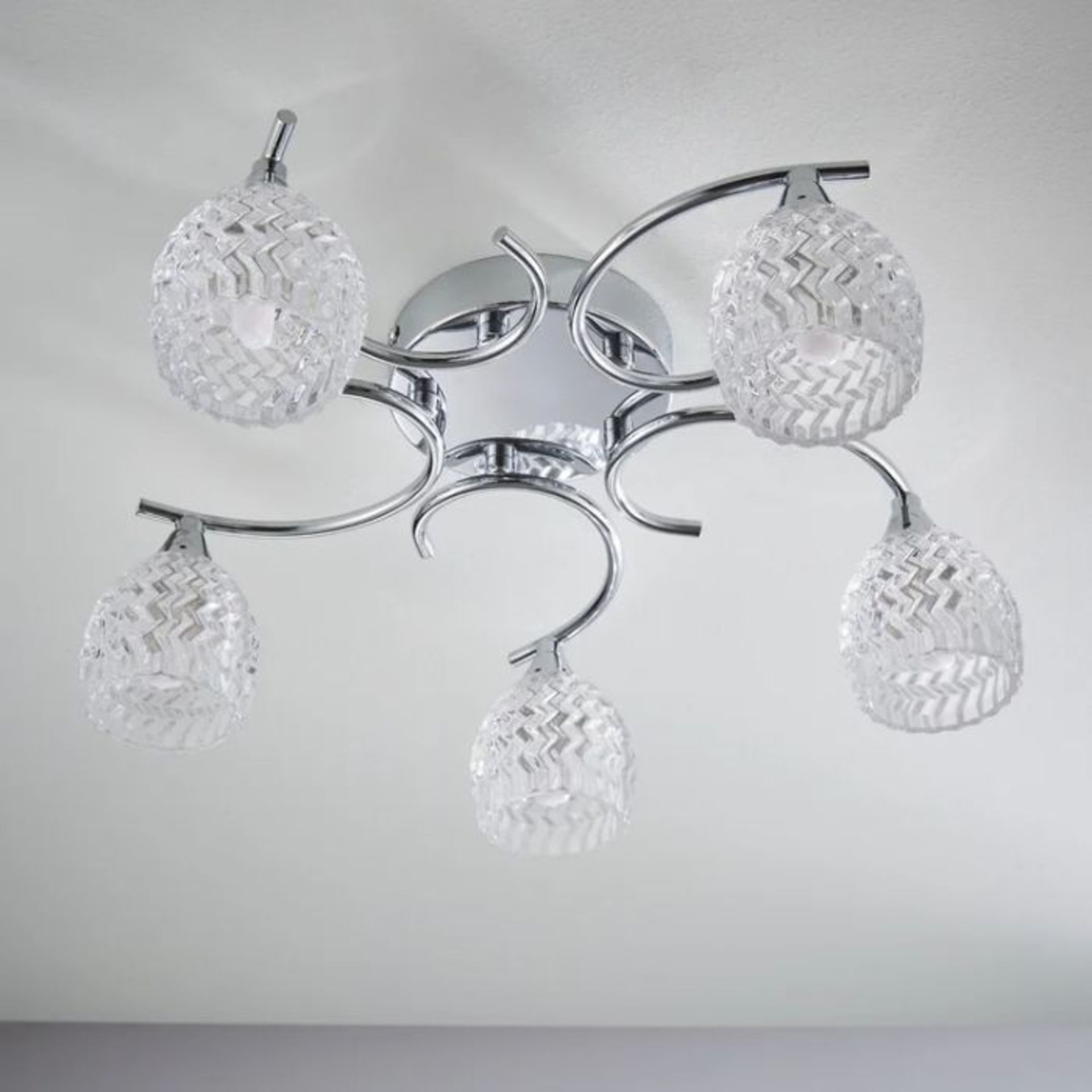 Marlow Home Co., Maisy 5-Light Semi Flush Mount (POLISHED CHROME FINISH & GLASS SHADES) - RRP £69. - Image 2 of 2