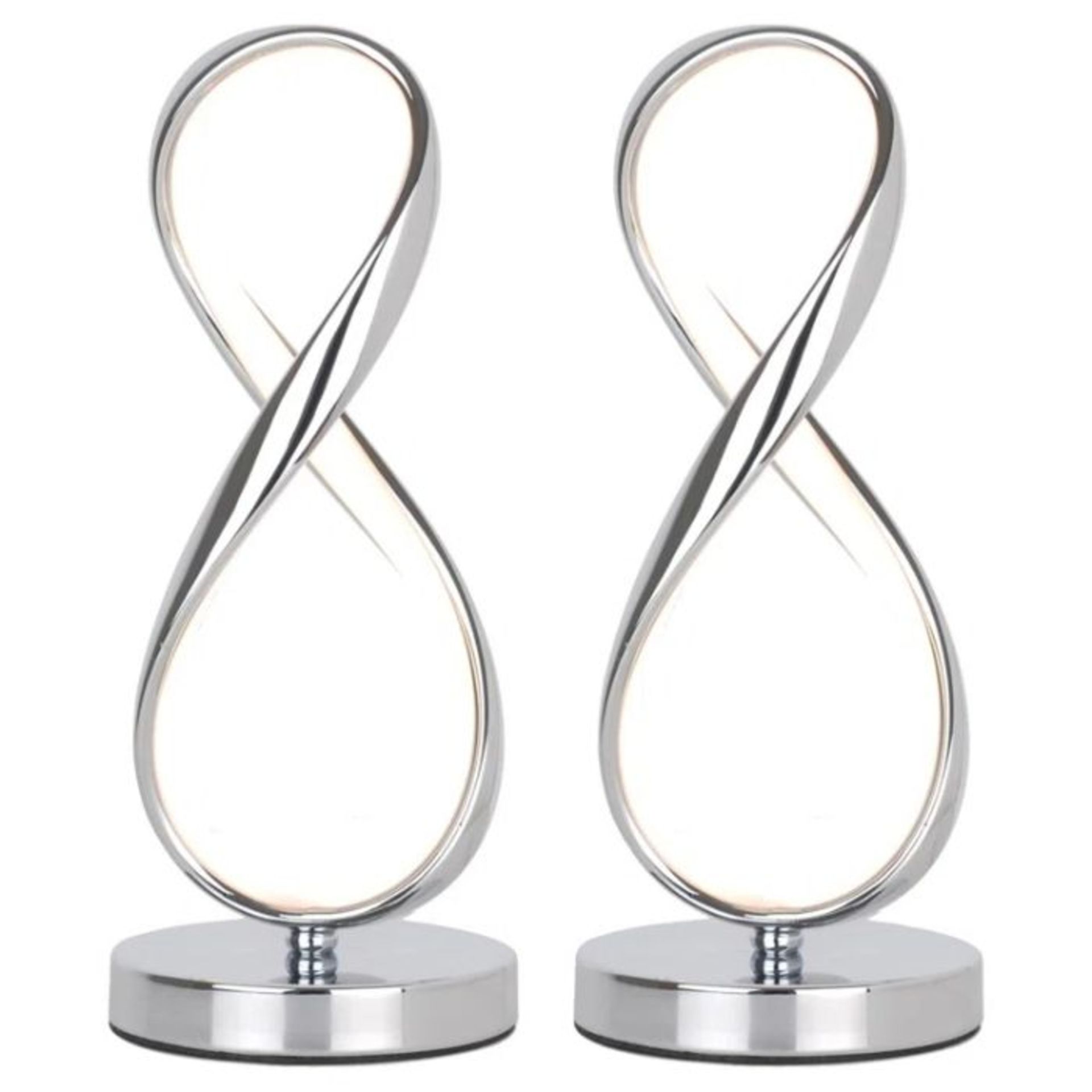 Ivy Bronx, Set of 2, LED Infinity Table Lamps (POLISHED CHROME) - RRP £77.99(FTCL2743 - 29538/43)