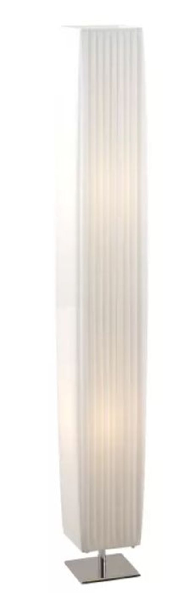 Wade Logan, Moorhead 119 cm column lamp (FABRIC WHITE & CHROME FINISH) - RRP £77.99(TIY1088 -
