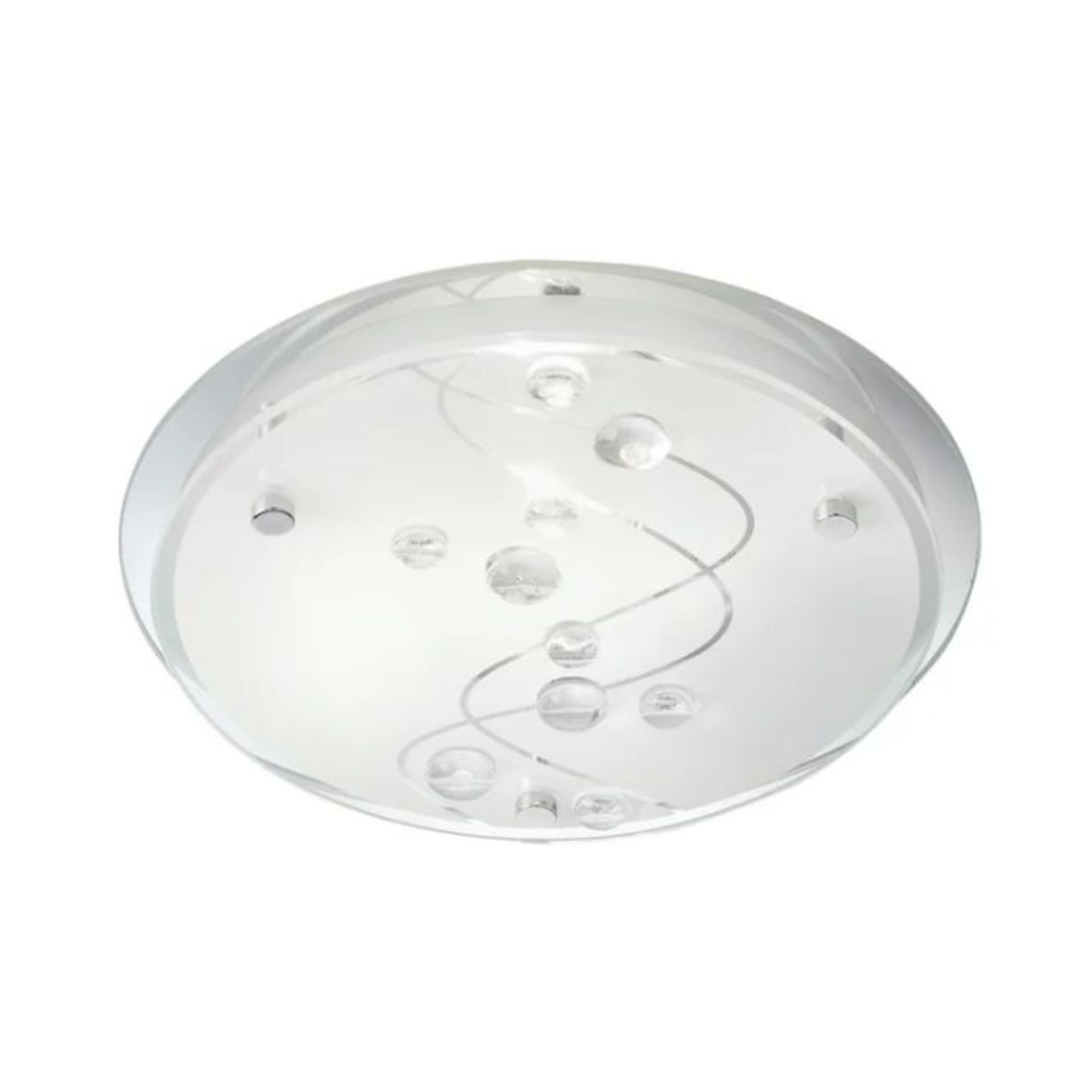 17 Stories, Hinkel Flush Mount (PAINTED GLASS & CHROME FINISH) - RRP £21.99(TJQ1735 - 29538/31)