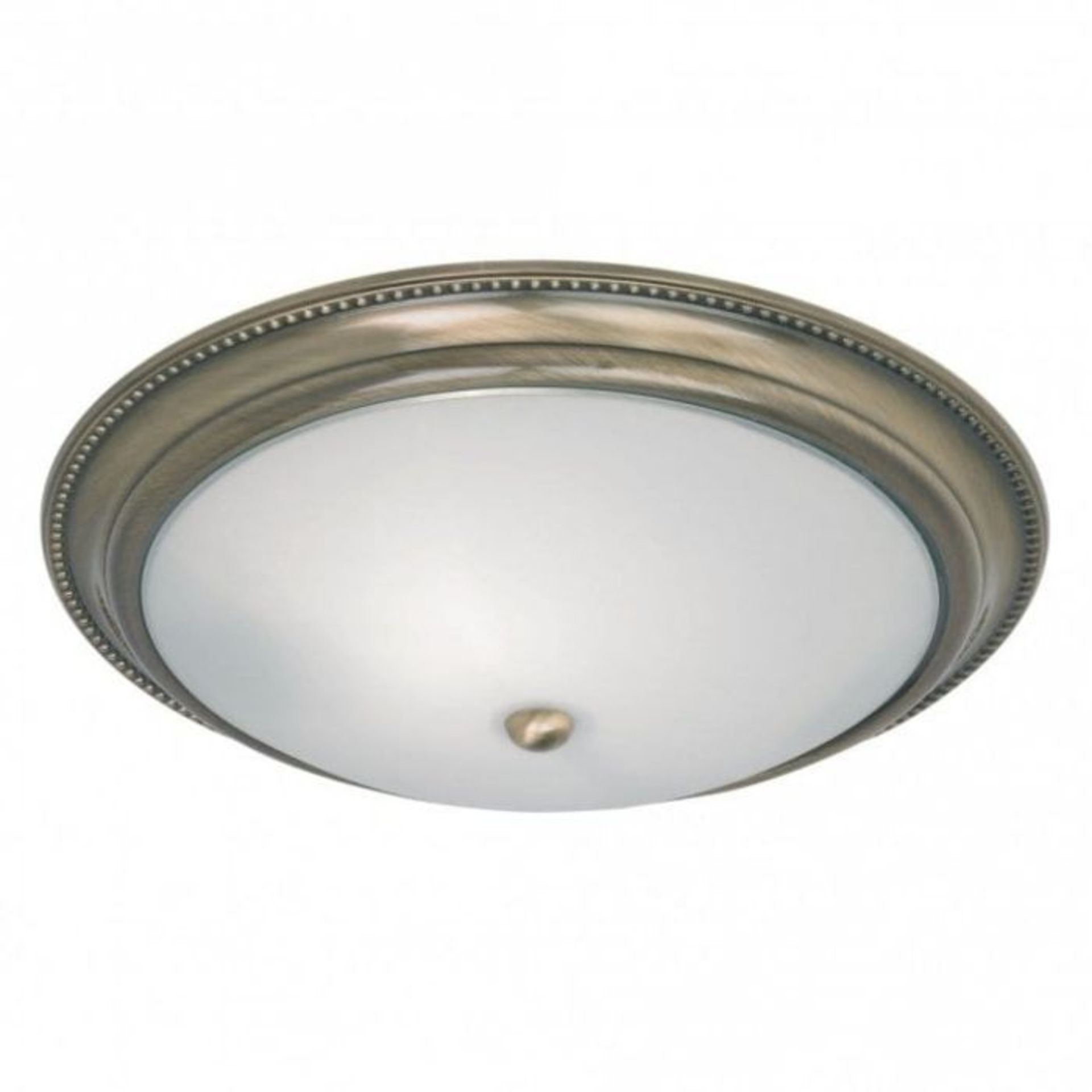 Endon Lighting, Atlas 2 Light Flush Ceiling Fitting (ANTIQUE BRASS & OPAL GLASS FINISH) - RRP £55.99