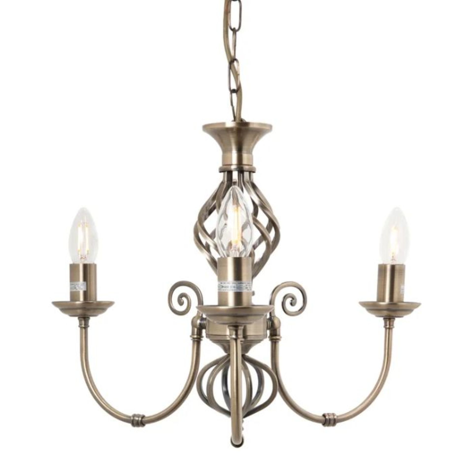 Gillam 3 - Light Candle Style Chandelier (ANTIQUE BRASS FINISH) (246858/33)