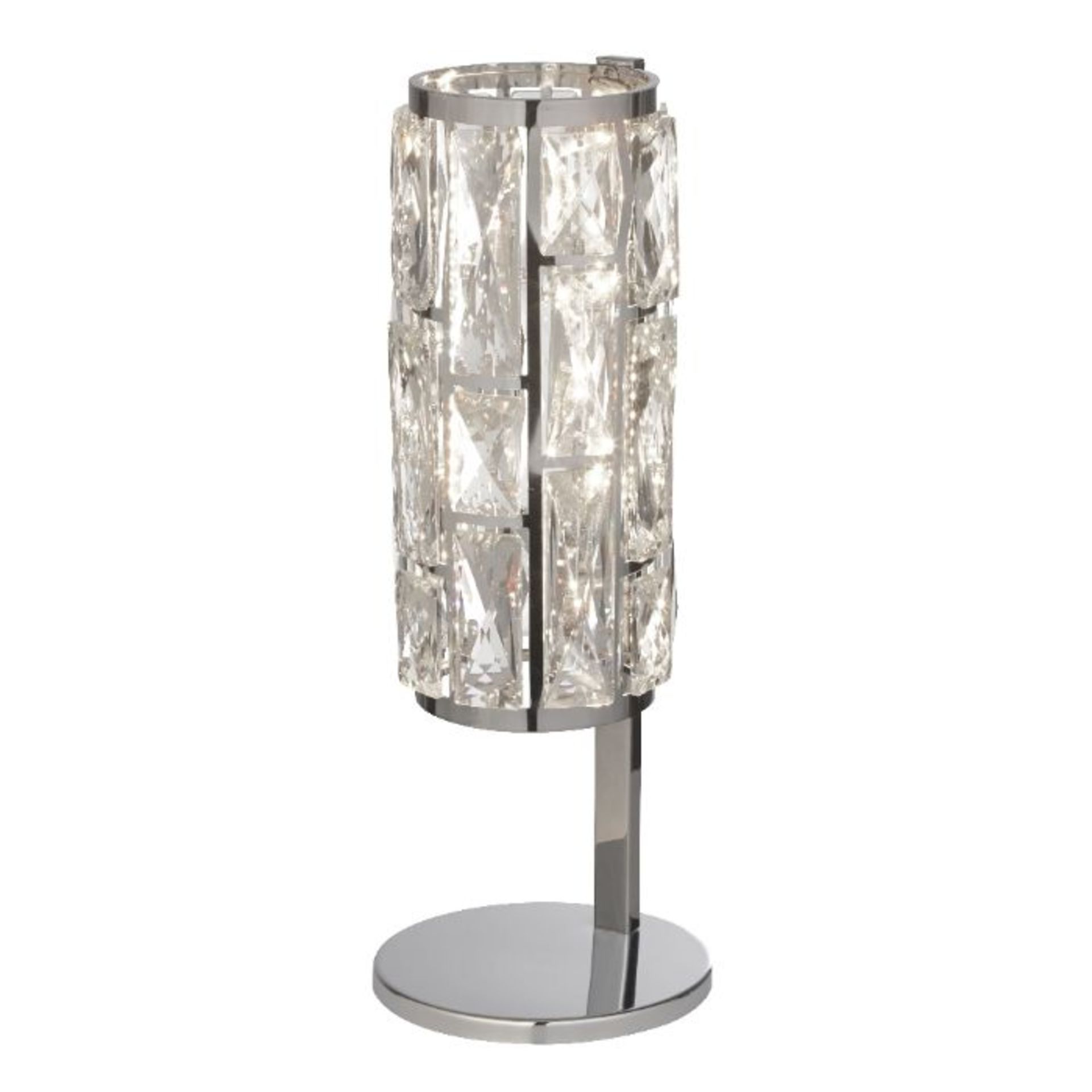 BRAND NEW FACETTED GLASS AND CHROME LED TABLE LAMP 40.5CM HIGH, 10W, 650 Lumens - Eye-catching table