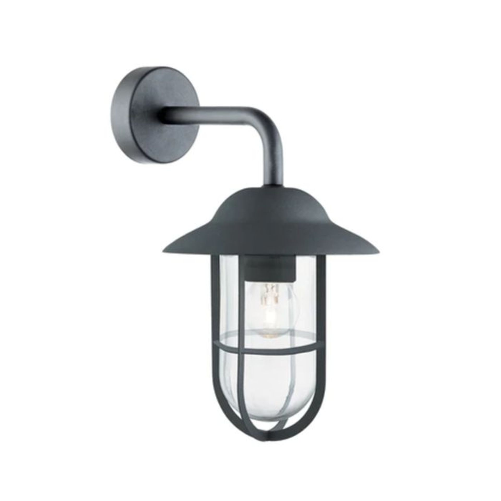 Searchlight, Well Glass Outdoor Vintage Down Lantern Wall Light (MATT BLACK) - RRP £32.99 (P761/