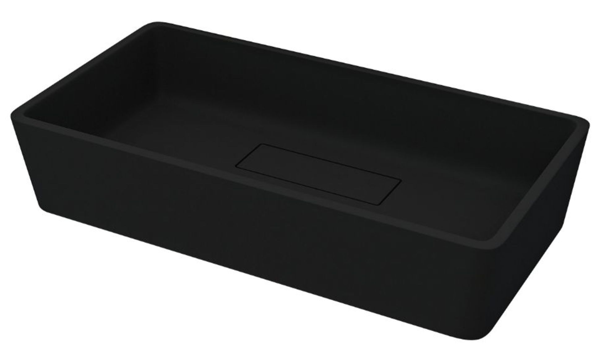 Baden Haus,Square Vessel Bathroom Sink (62cm x 32cm)(BLACK)RRP -£399.99 (25886/2 -EFWS1118) - Image 2 of 2