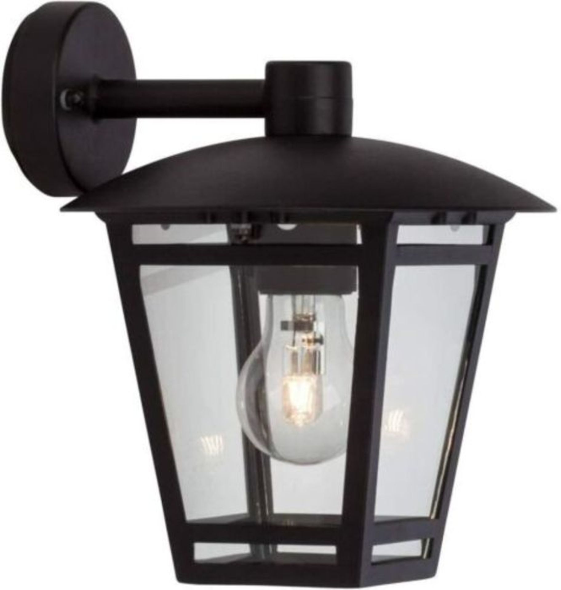 Brilliant, Riley Outdoor Wall Light (METAL BLACK & GLASS) (P761/324)