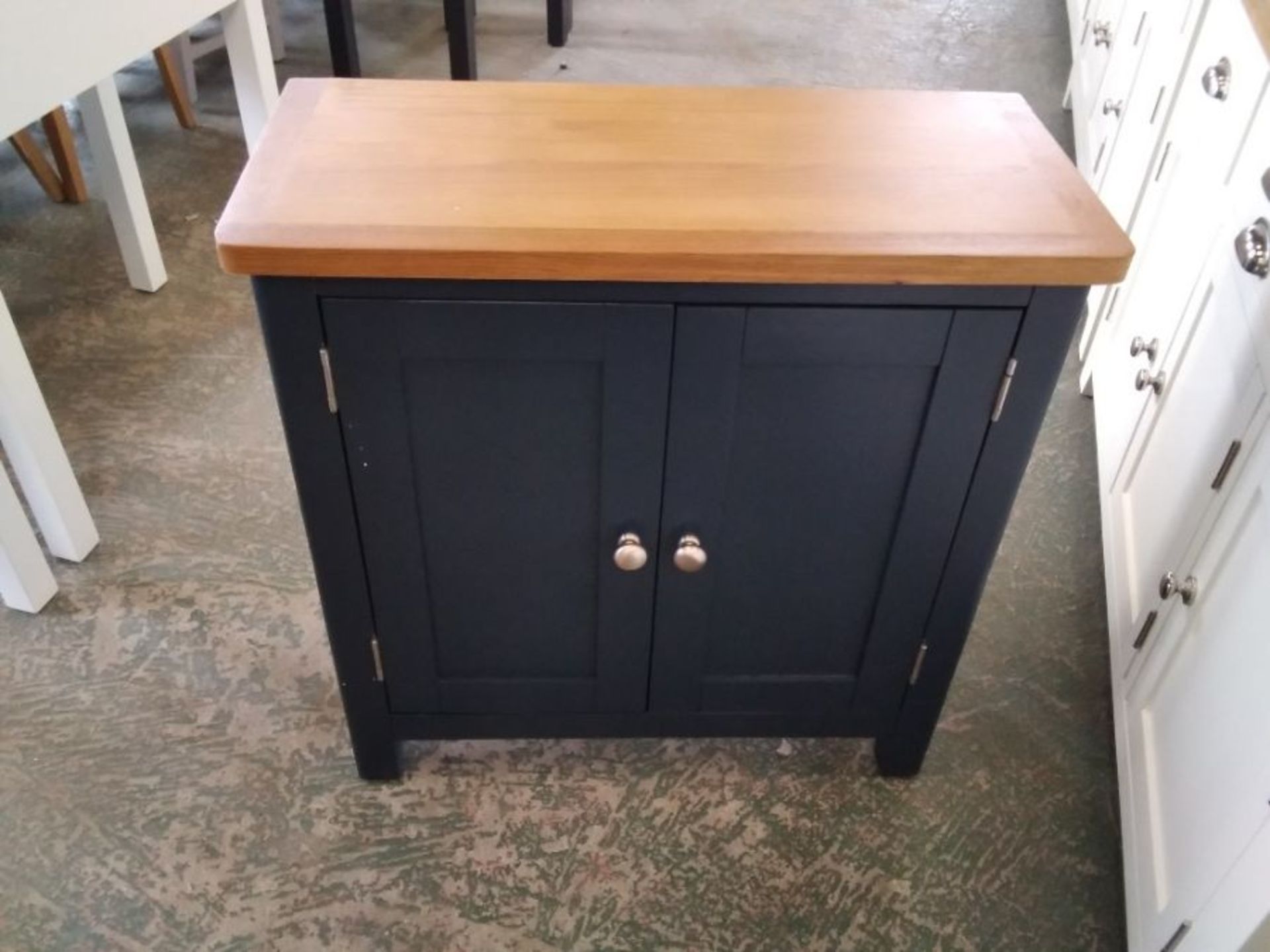 RUTLAND MIDNIGHT GREY PAINTED AND OAK 2 DOOR SIDE