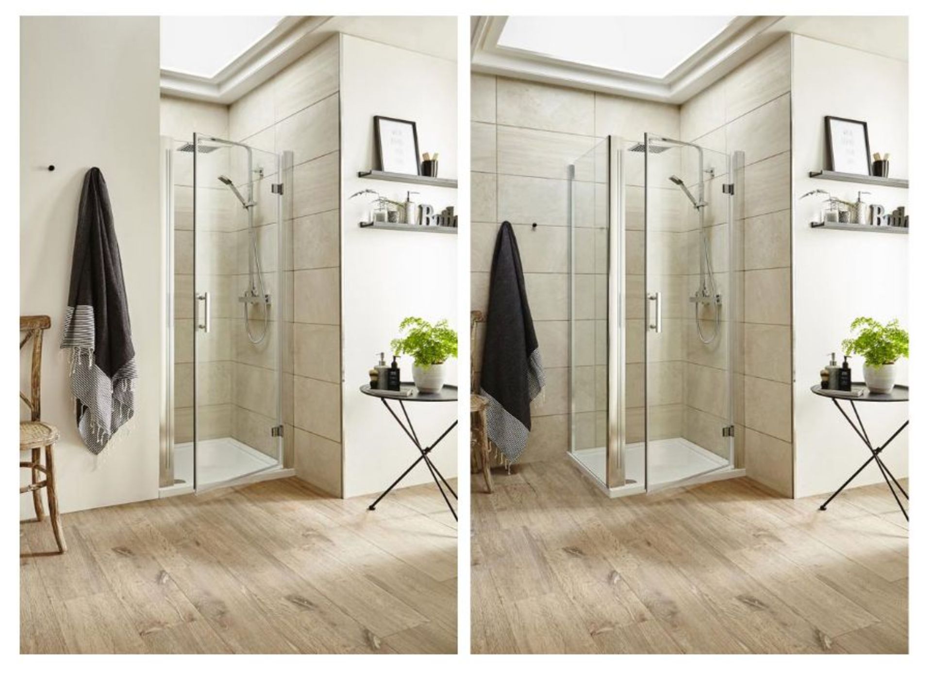 Nuie,Glass Hinged Shower Door 700MM RRP -£171.12 (24498/3 -NFR)(BOXED RETURN NOT CHECKED)