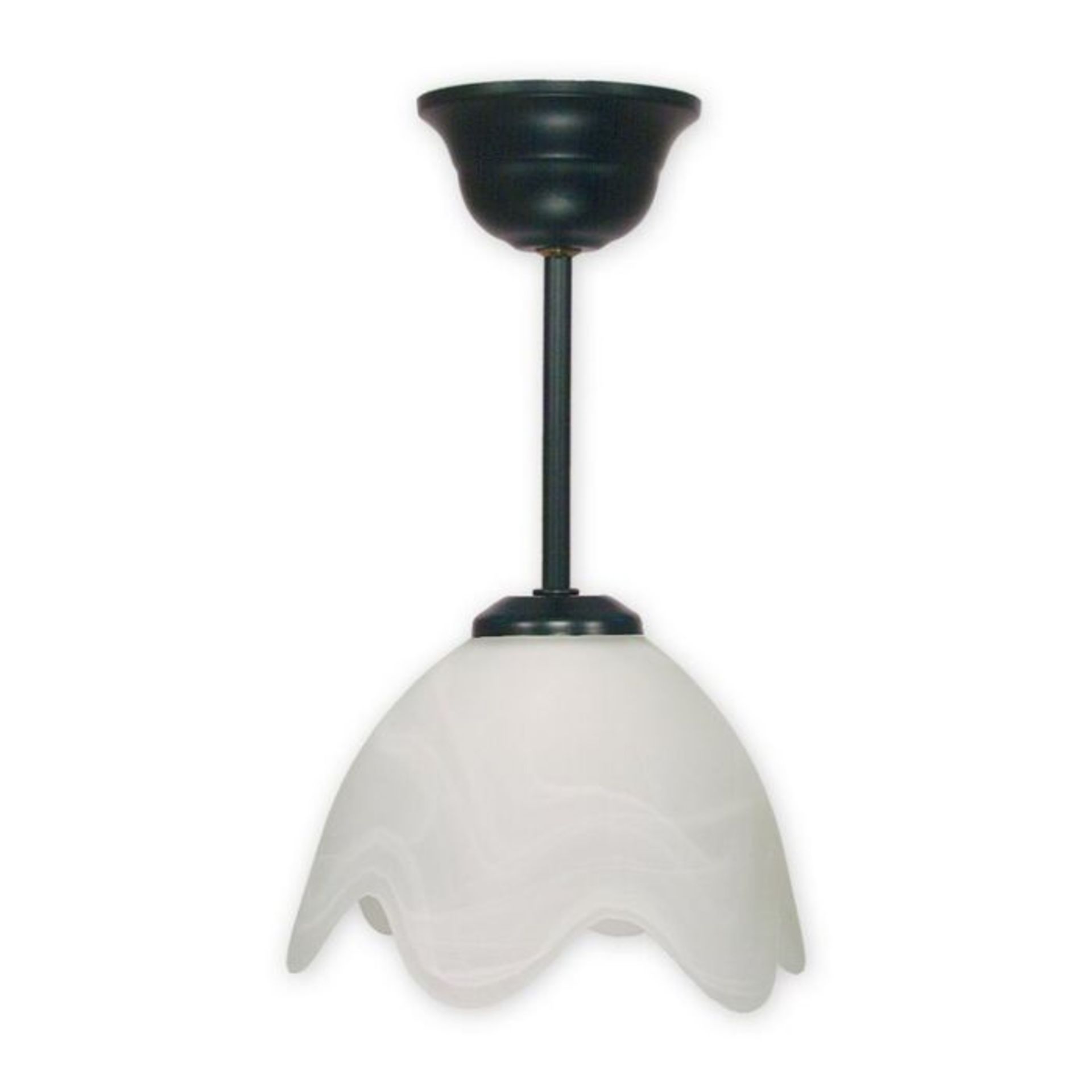 Marlow Home Co., Jacalyn 1-Light Semi Flush Mount (BLACK & OPAL GLASS) - RRP £54.99 (JSDW1475 -